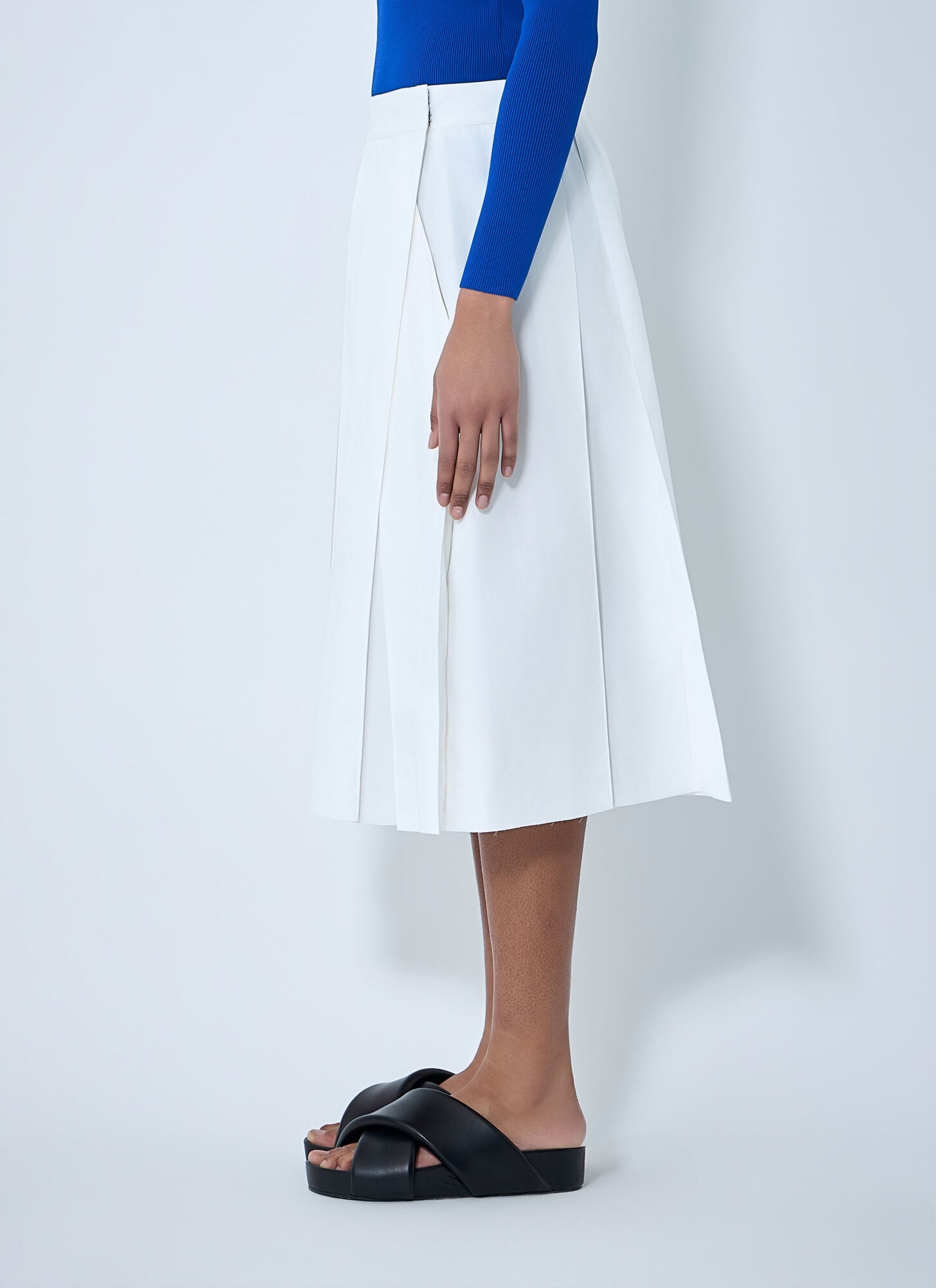  Jil Sander Jil Sander Pleated Midi Skirt - Frau Röcke White Fr - 34 