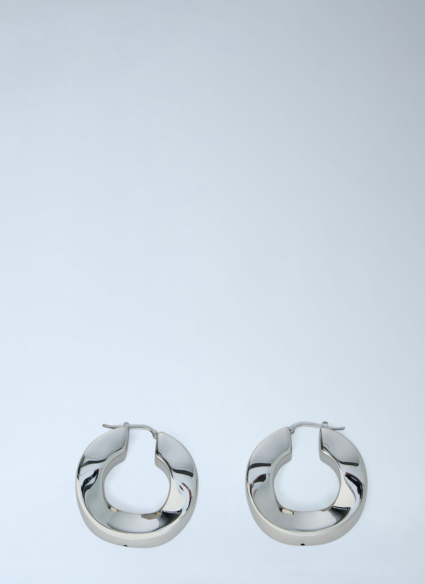 Jil Sander Donna D'argento - Sculpted Hoop Earrings, Size: One Size