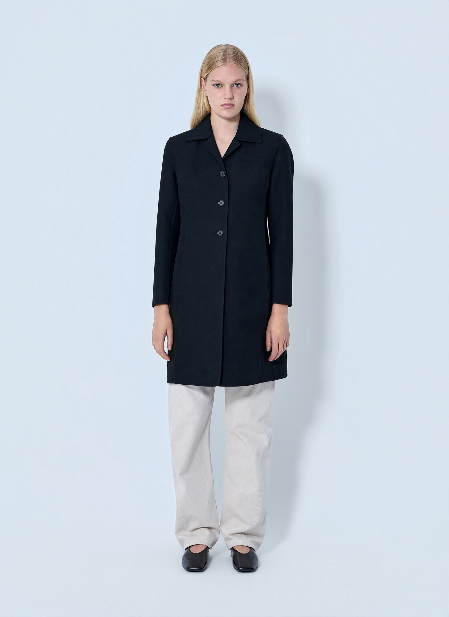 Jil Sander Jil Sander Single-breasted Wool Coat - Woman Coats Black It - 42　ジル・サンダー シングルブレスト ウール コート - レディース コート ブラック イット - 42