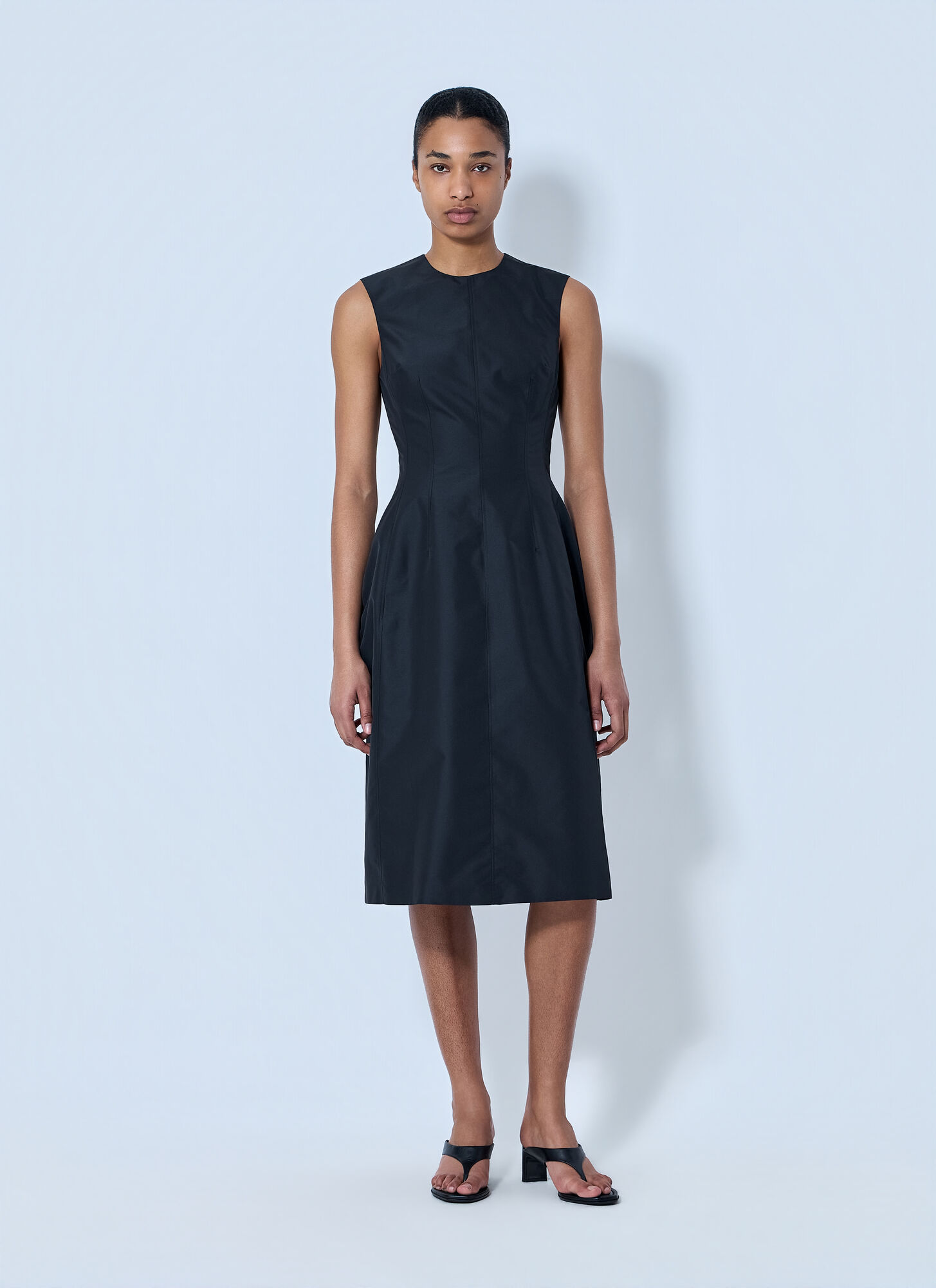  Jil Sander Jil Sander Sleeveless Structured Midi Dress - Frau Kleider Black It - 40 