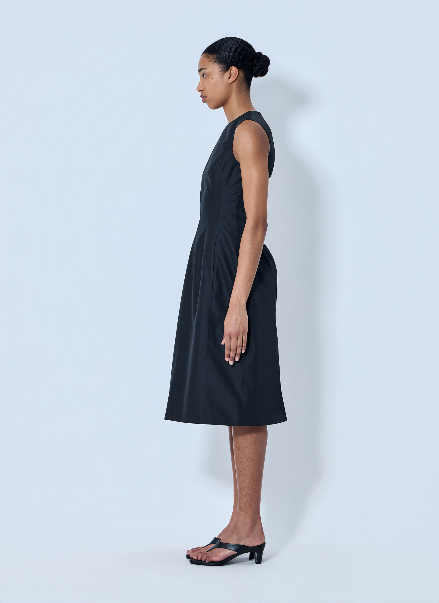  Jil Sander Jil Sander Sleeveless Structured Midi Dress - Frau Kleider Black It - 40 