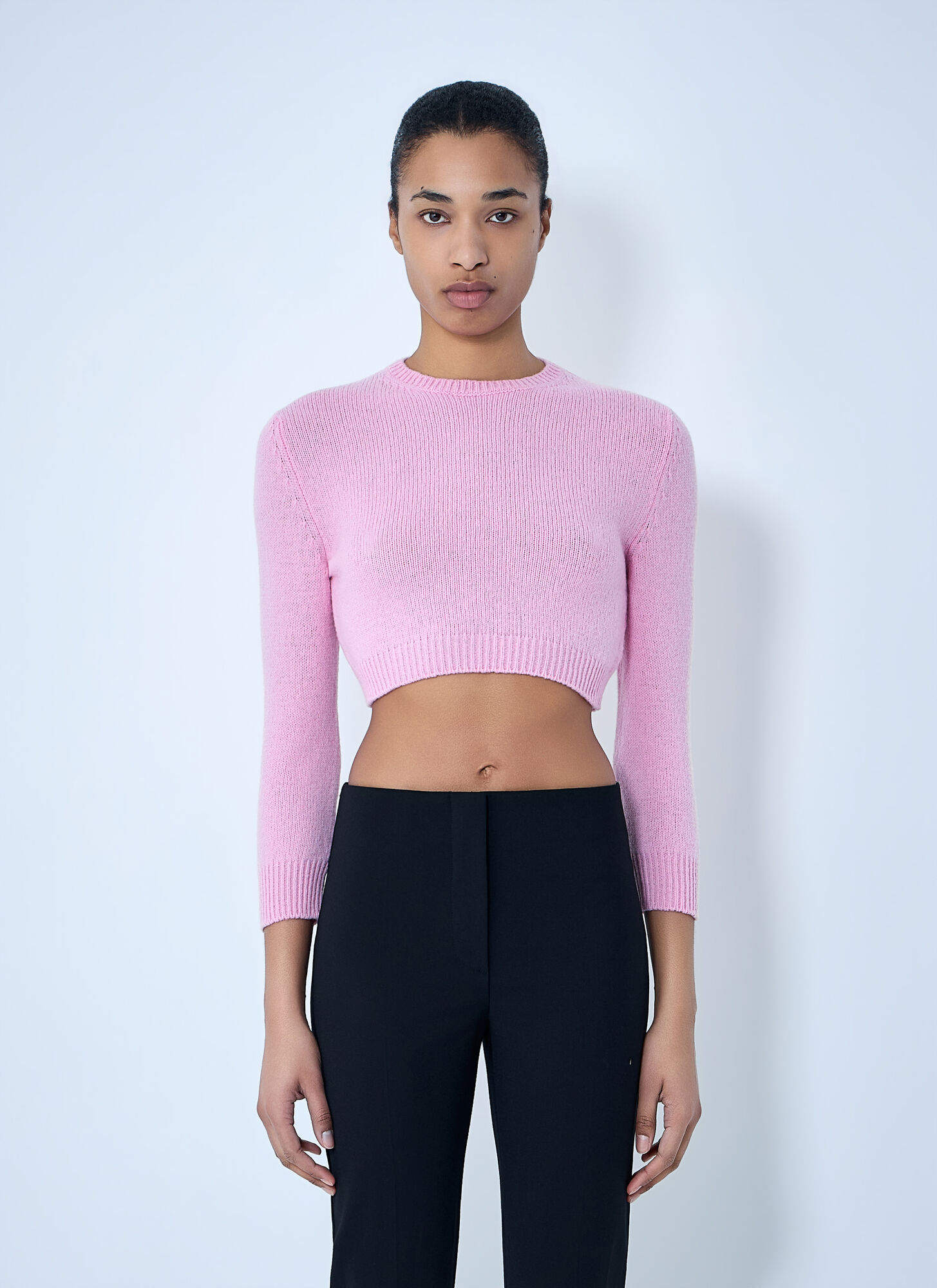 Jil Sander Women's Pink Cropped Knit Sweater - Woman Knitwear It - 40