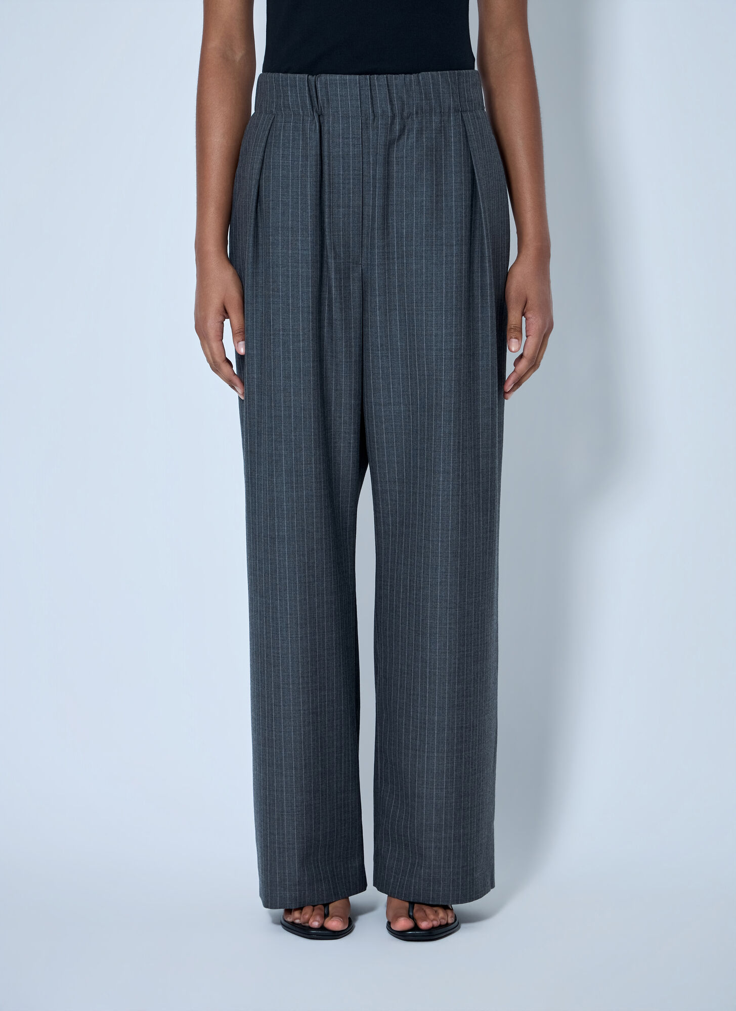 Jil Sander Pinstripe Wide-Leg Trousers - Woman Pants Grey It - 40