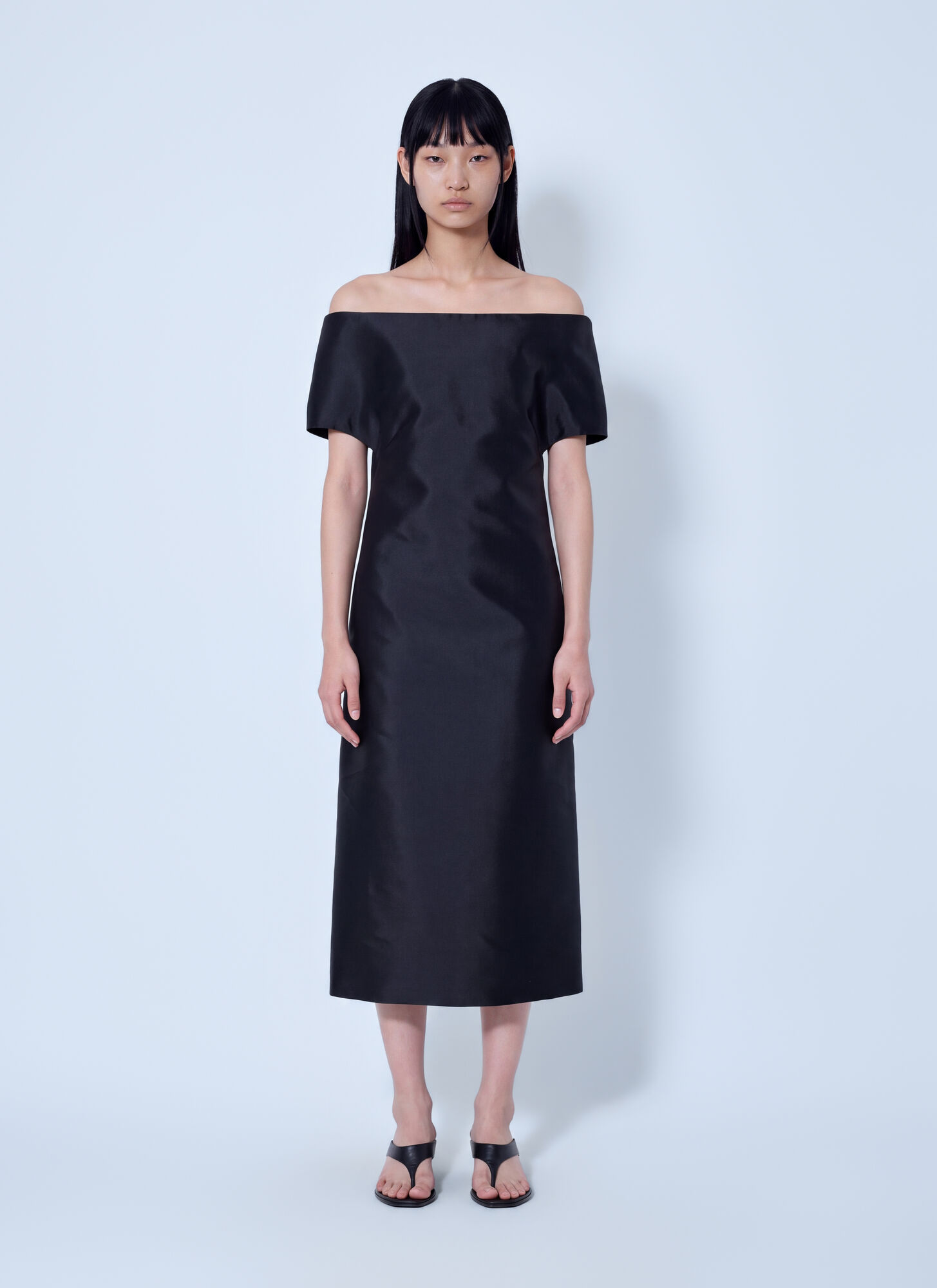 Jil Sander Donna Nero Off-Shoulder Midi Dress - Woman Dresses It - 40