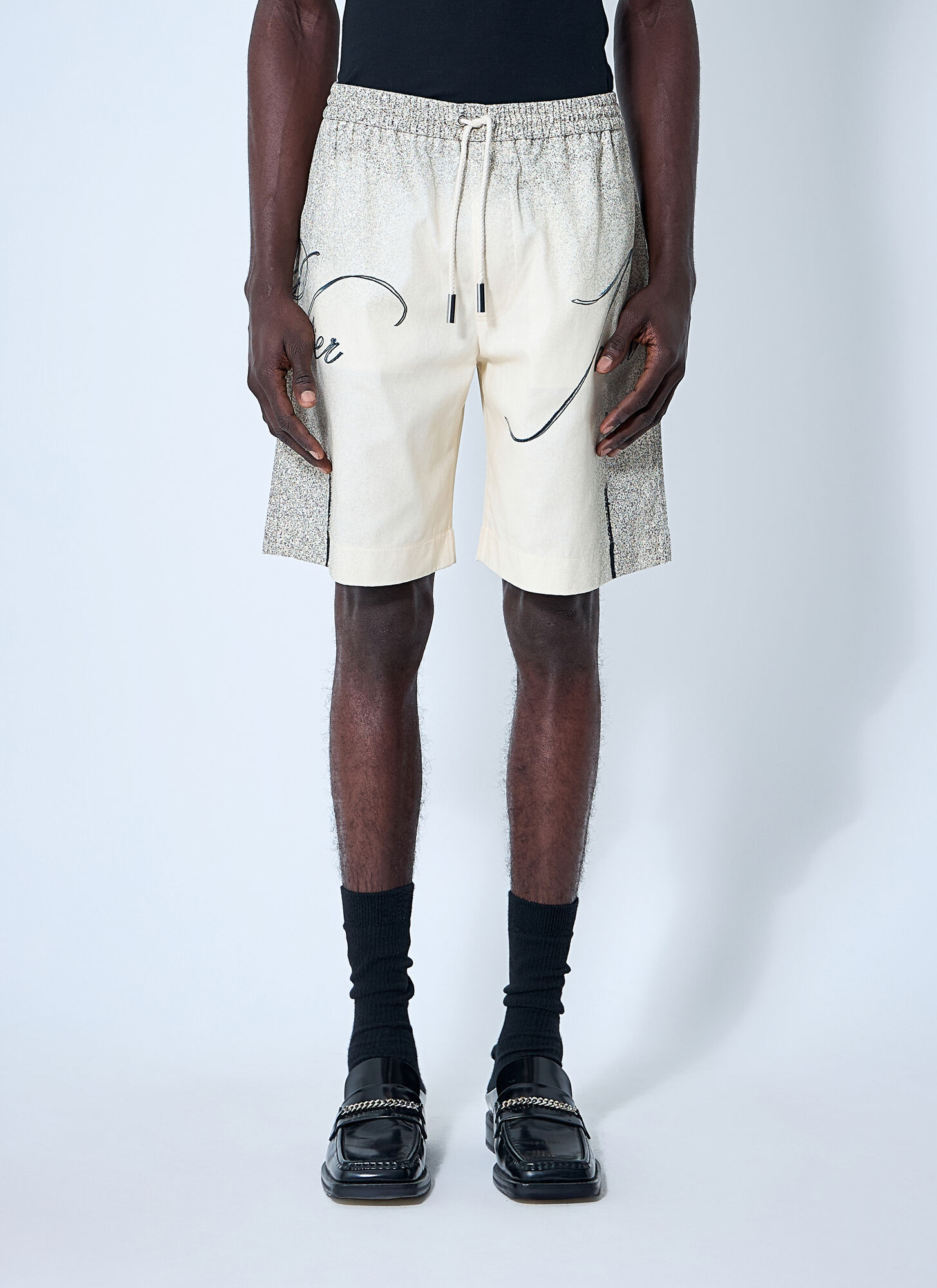 Jean Paul Gaultier Drawstring Shorts In Ecru