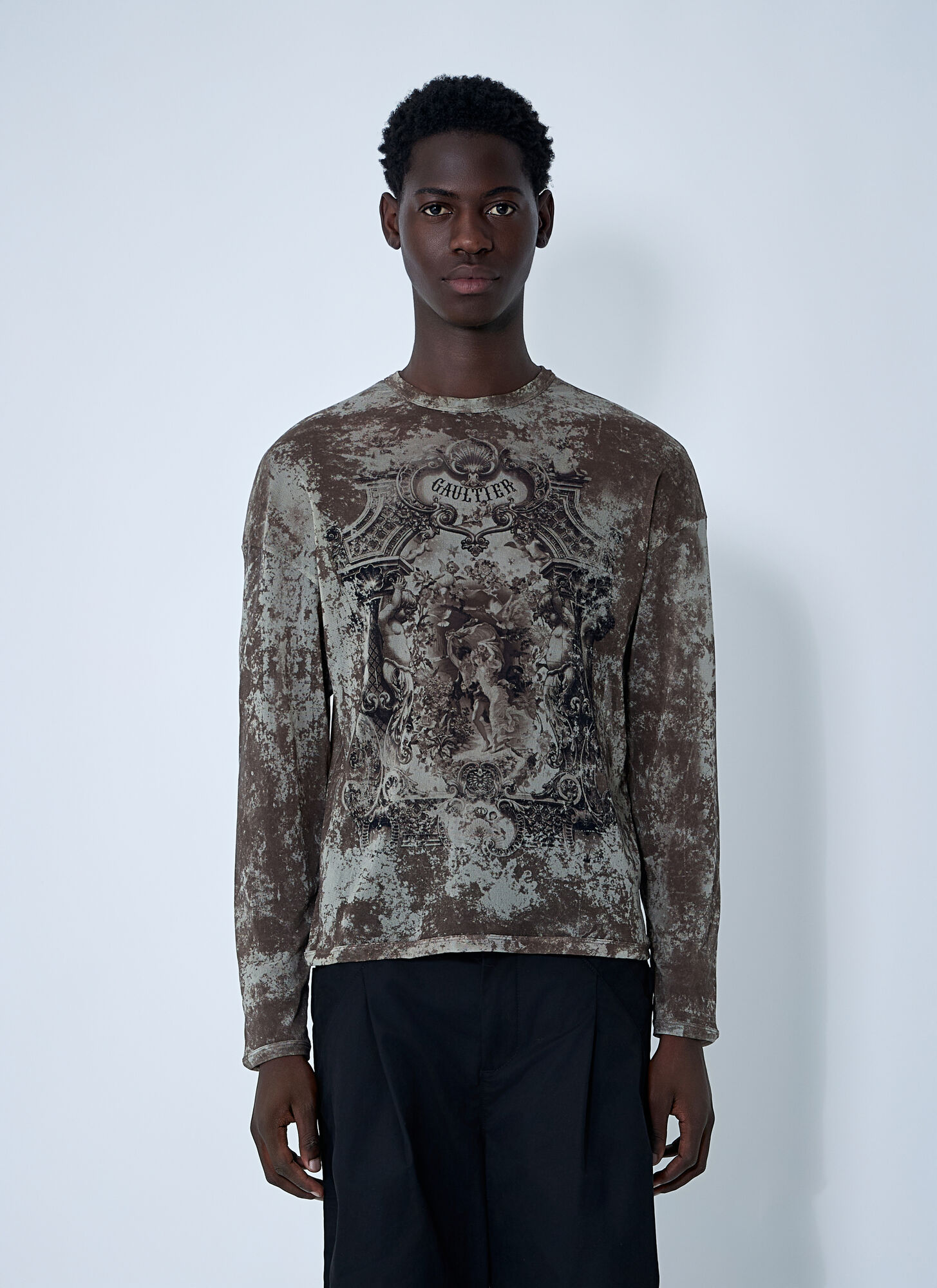 Jean Paul Gaultier Médaillon Mesh Top In Brown