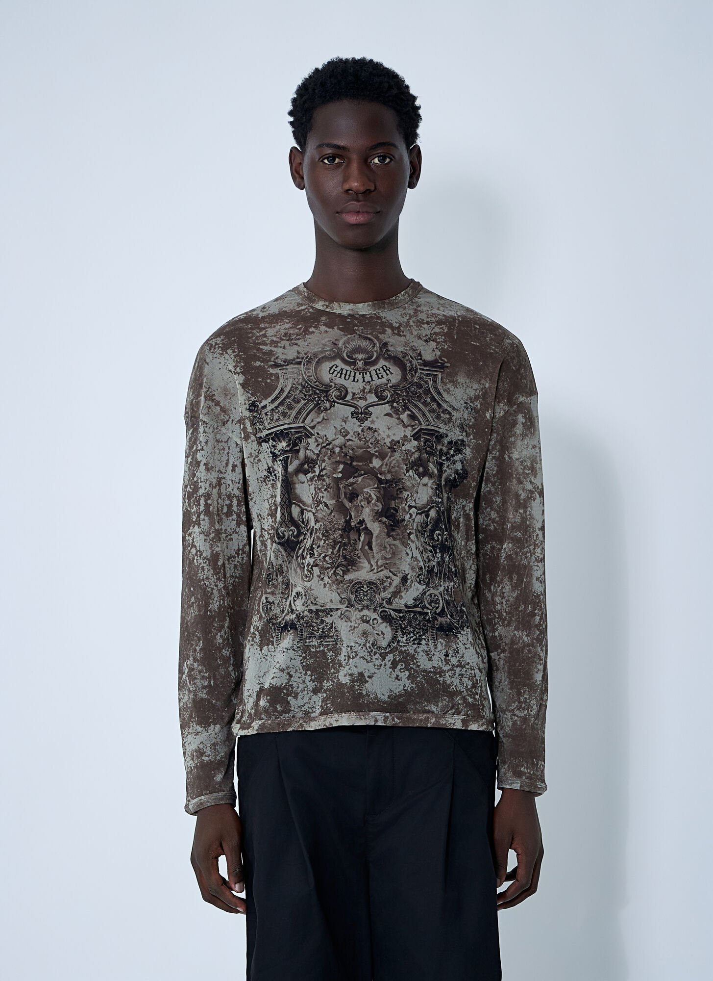 Jean Paul Gaultier Médaillon Mesh Top In Brown