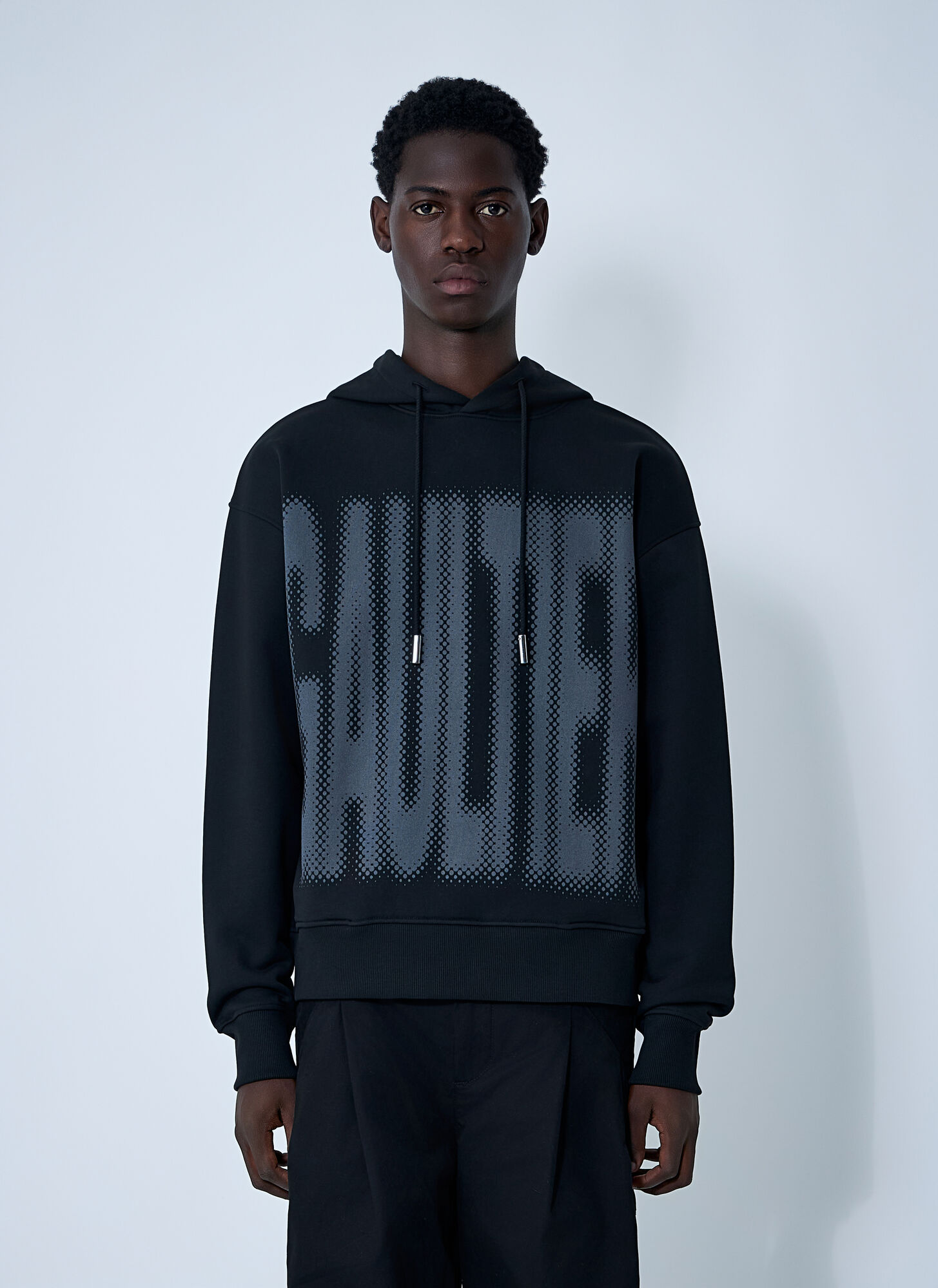 Jean Paul Gaultier Uomo Nero - Logo Motif Hooded Sweatshirt, Size: L