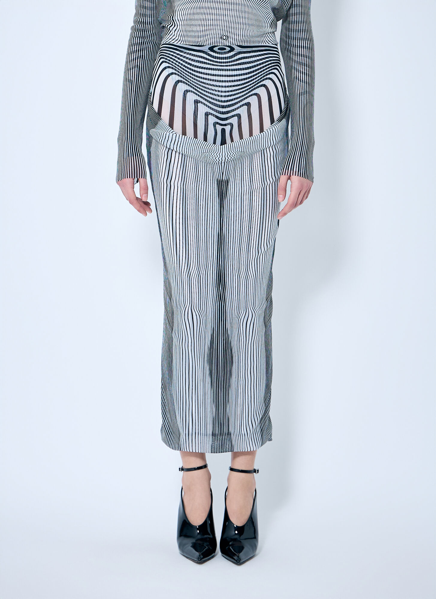 Jean Paul Gaultier The Draped Body Morphing Maxi Skirt In White