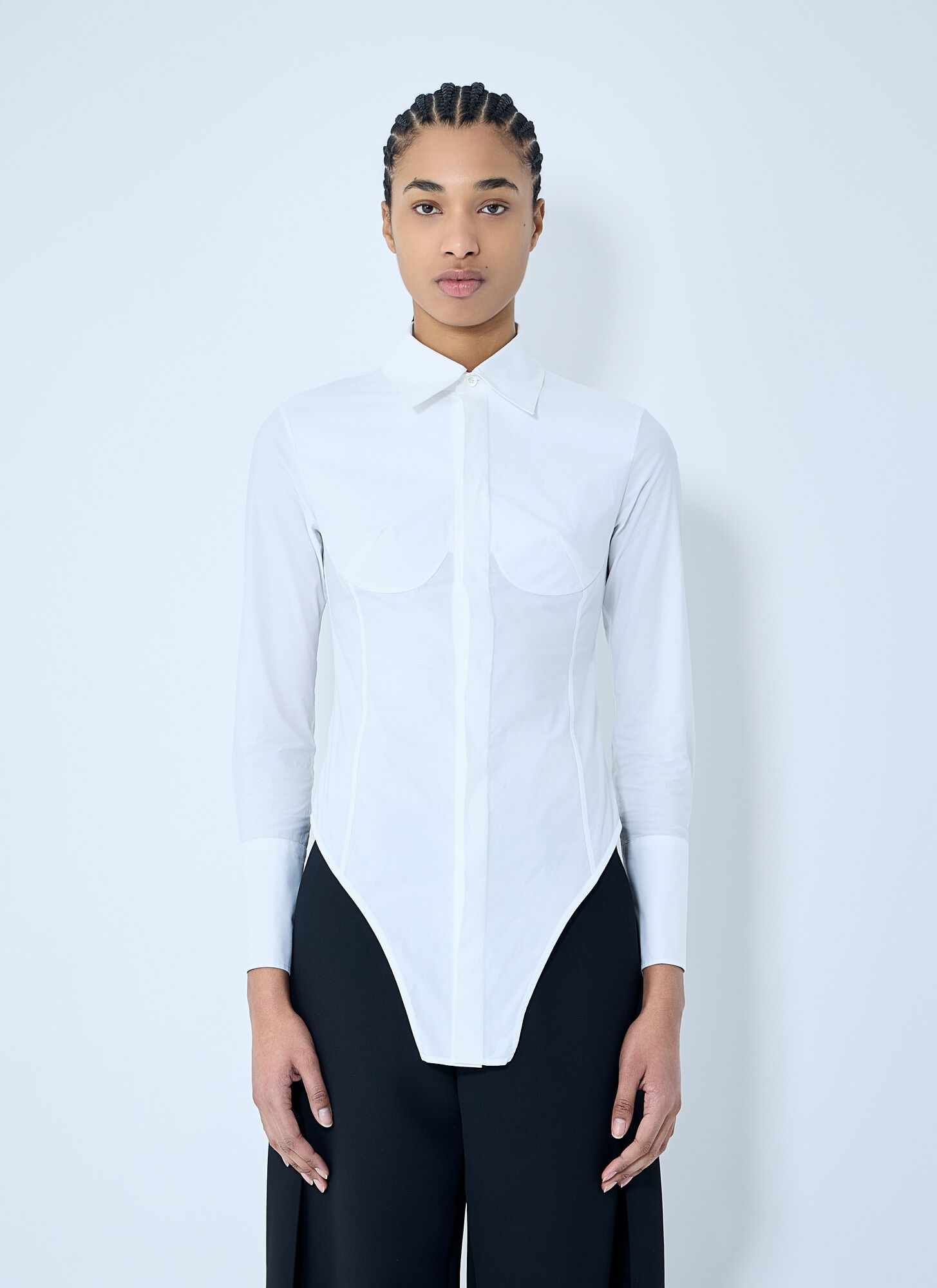 Jean Paul Gaultier Donna Bianco - Corset Shirt, Size: Xs