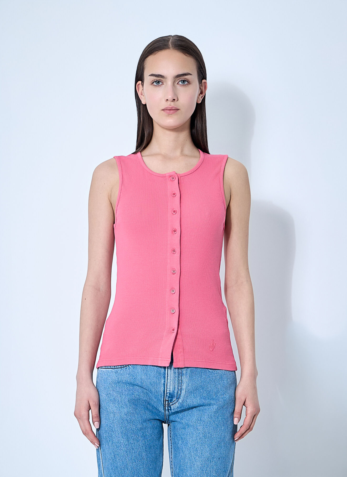 JW Anderson Button-down Tank Top - Woman Tops Pink L　JW アンダーソン ボタンダウン タンク トップ - 女性トップス ピンク L JW