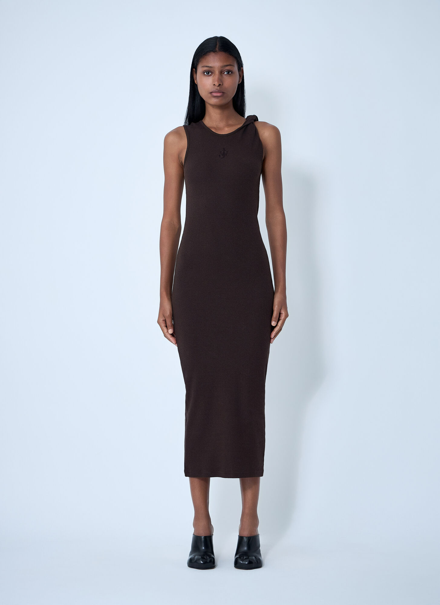 Jw Anderson J. W. Anderson Twisted Strap Midi Dress In Black