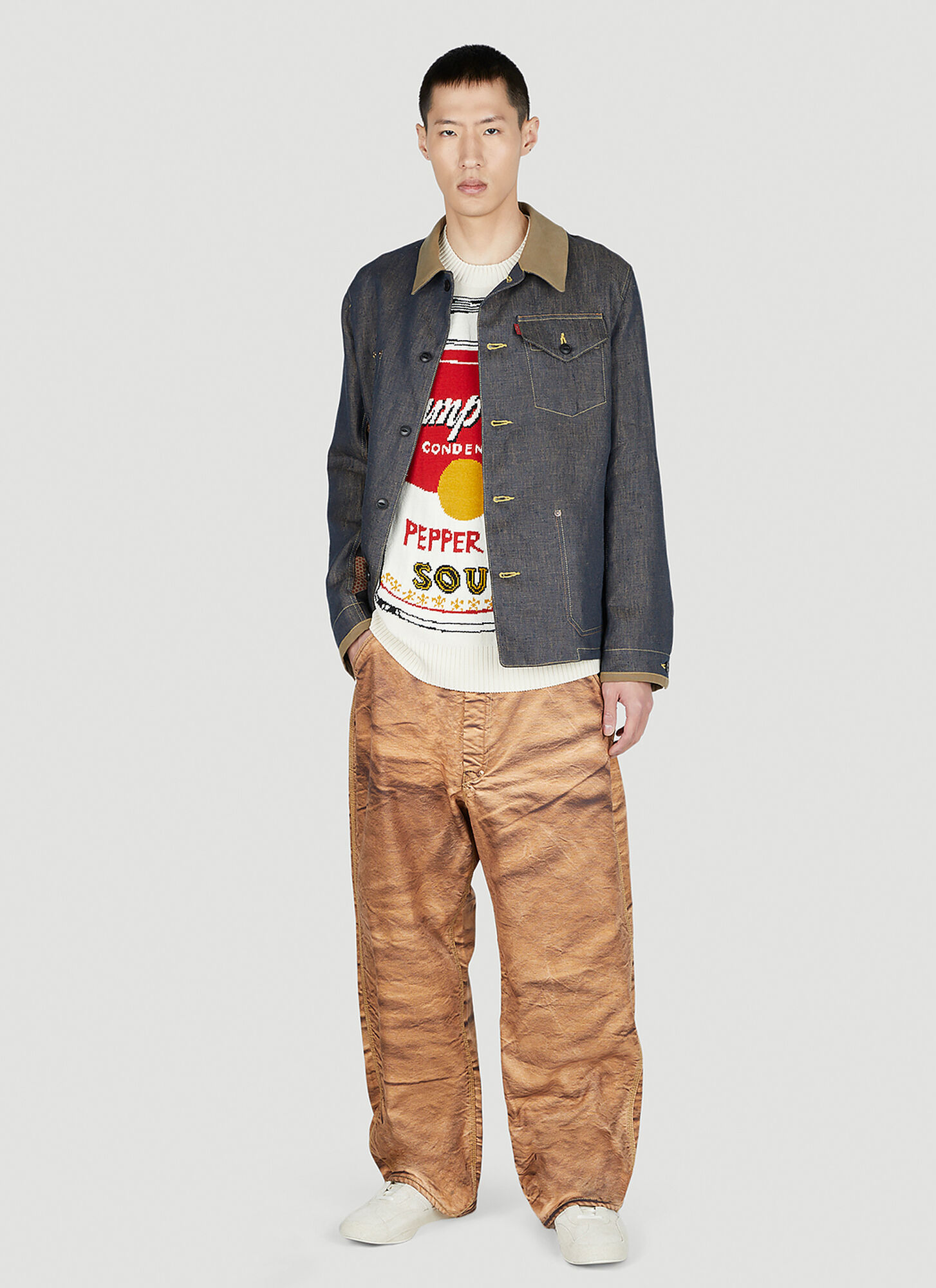  Junya Watanabe Junya Watanabe Soup Andy Warhol Sweater - Mann Strick White M 