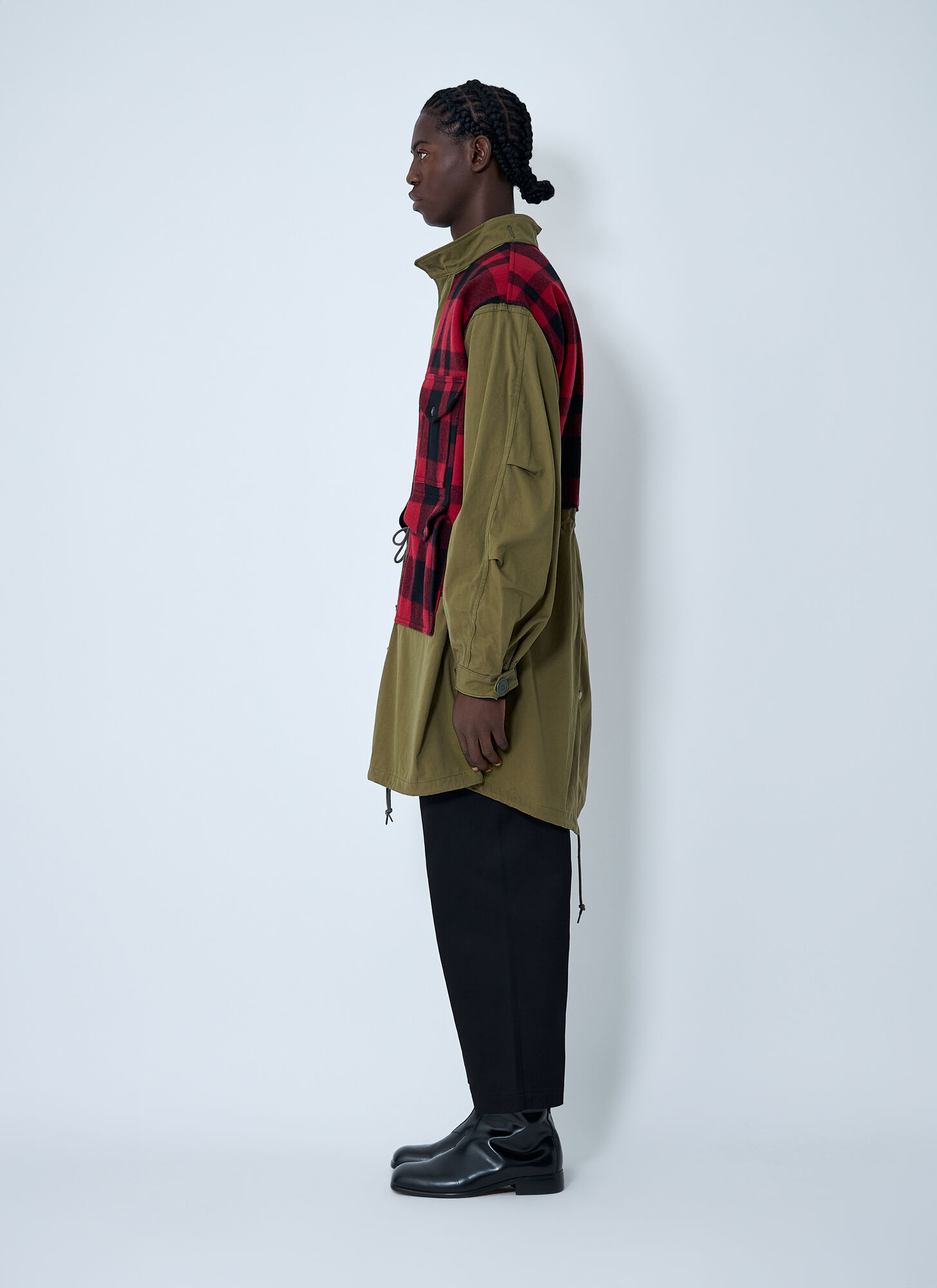  Junya Watanabe Junya Watanabe Check Coat - Mann Mäntel Khaki M 