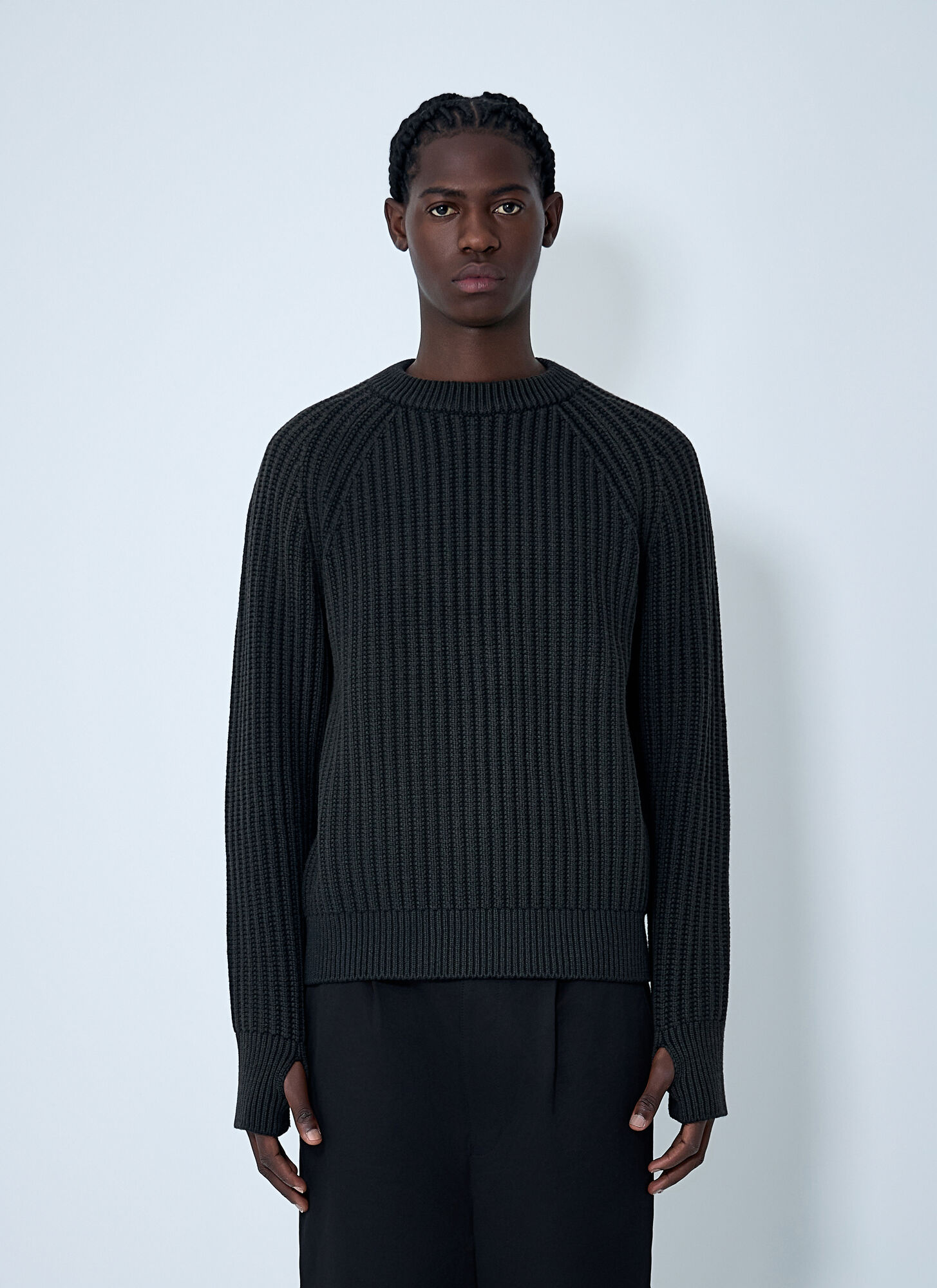 Junya Watanabe 罗纹针织毛衣 - Male 针织衫 Black L