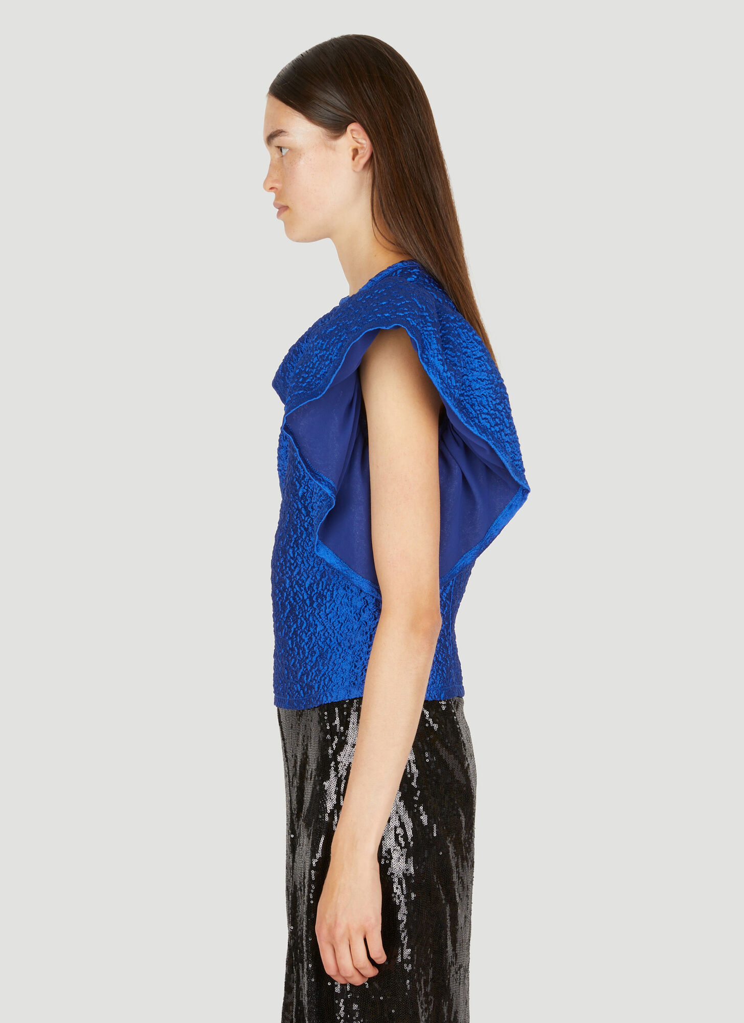  Koché Koché Ruffle Sleeve Top - Frau Tops Blue S 