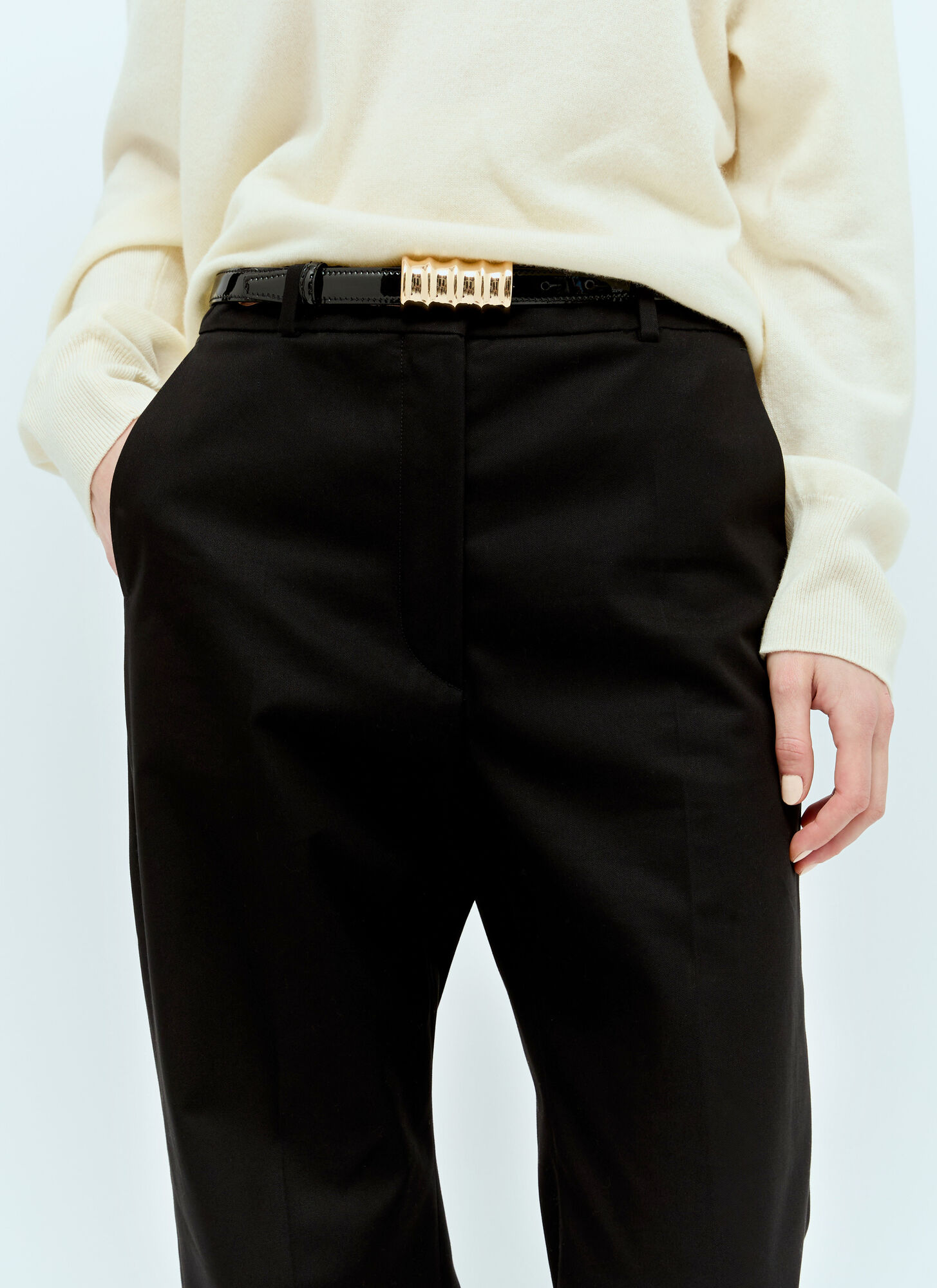 Shop Khaite Julius Small Patent Belt In Black