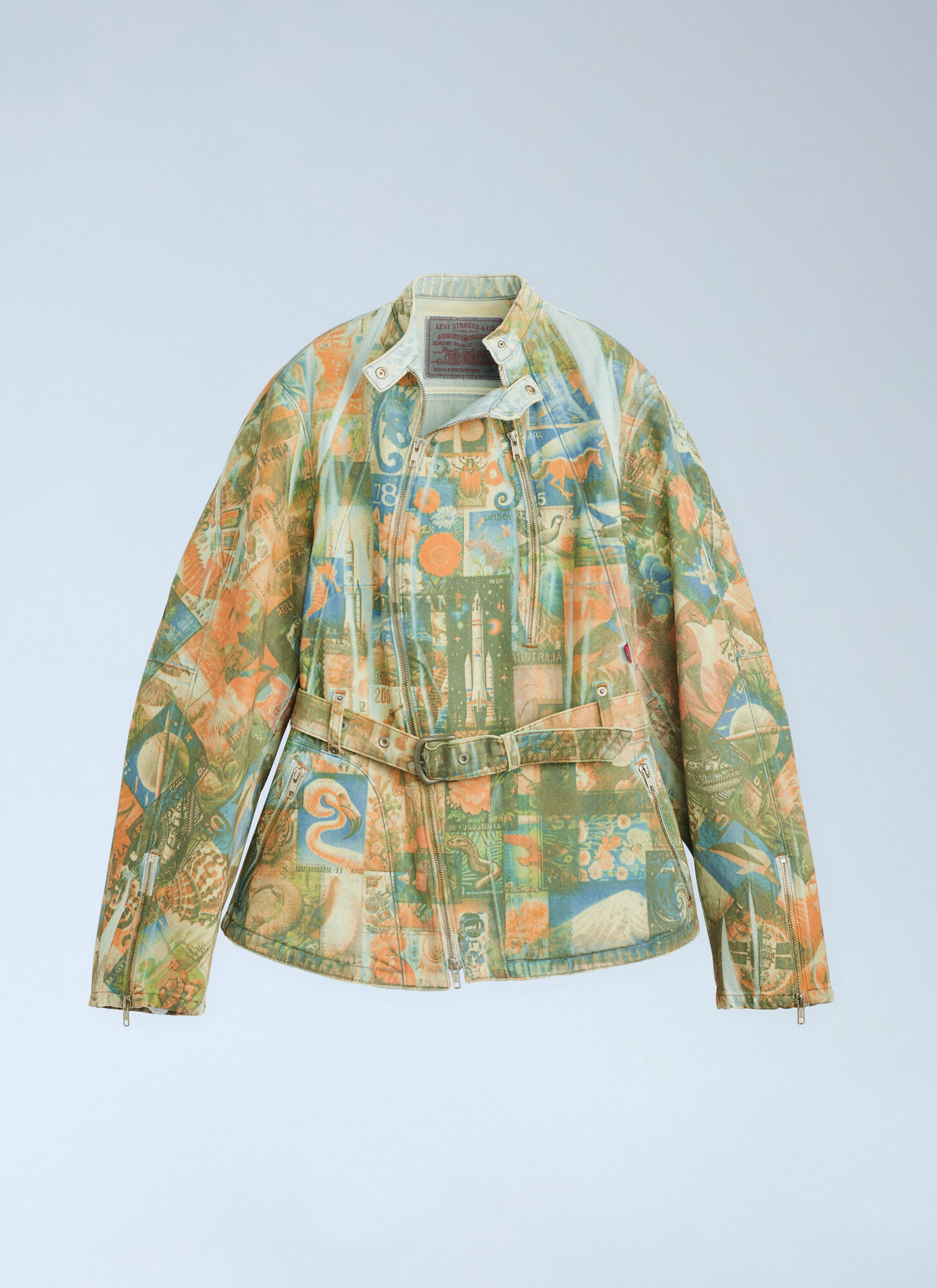 Kiko Kostadinov X Levis Printed Carina Belted Jacket In Green