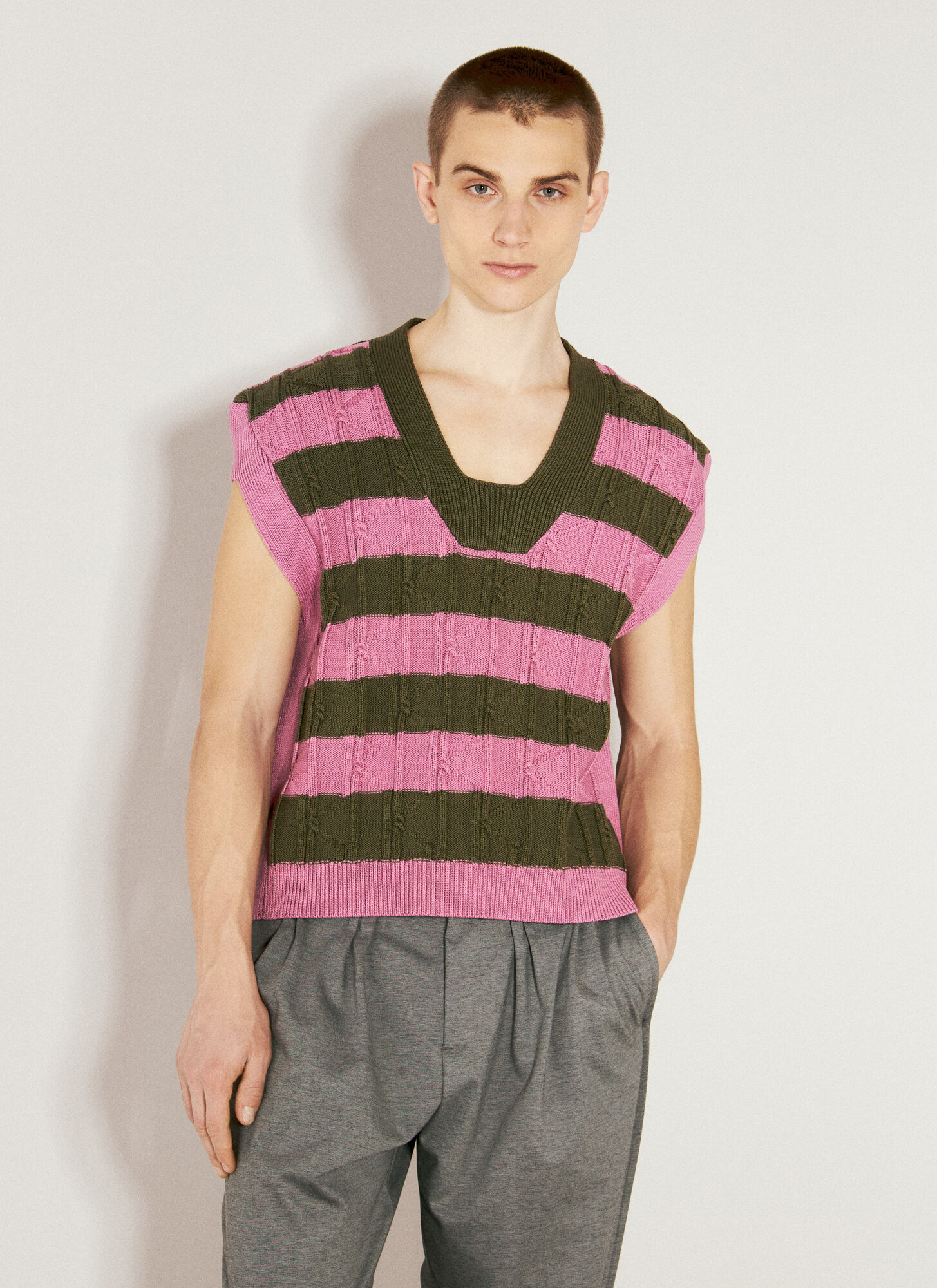 Shop Kiko Kostadinov Merli Knit Vest In Pink