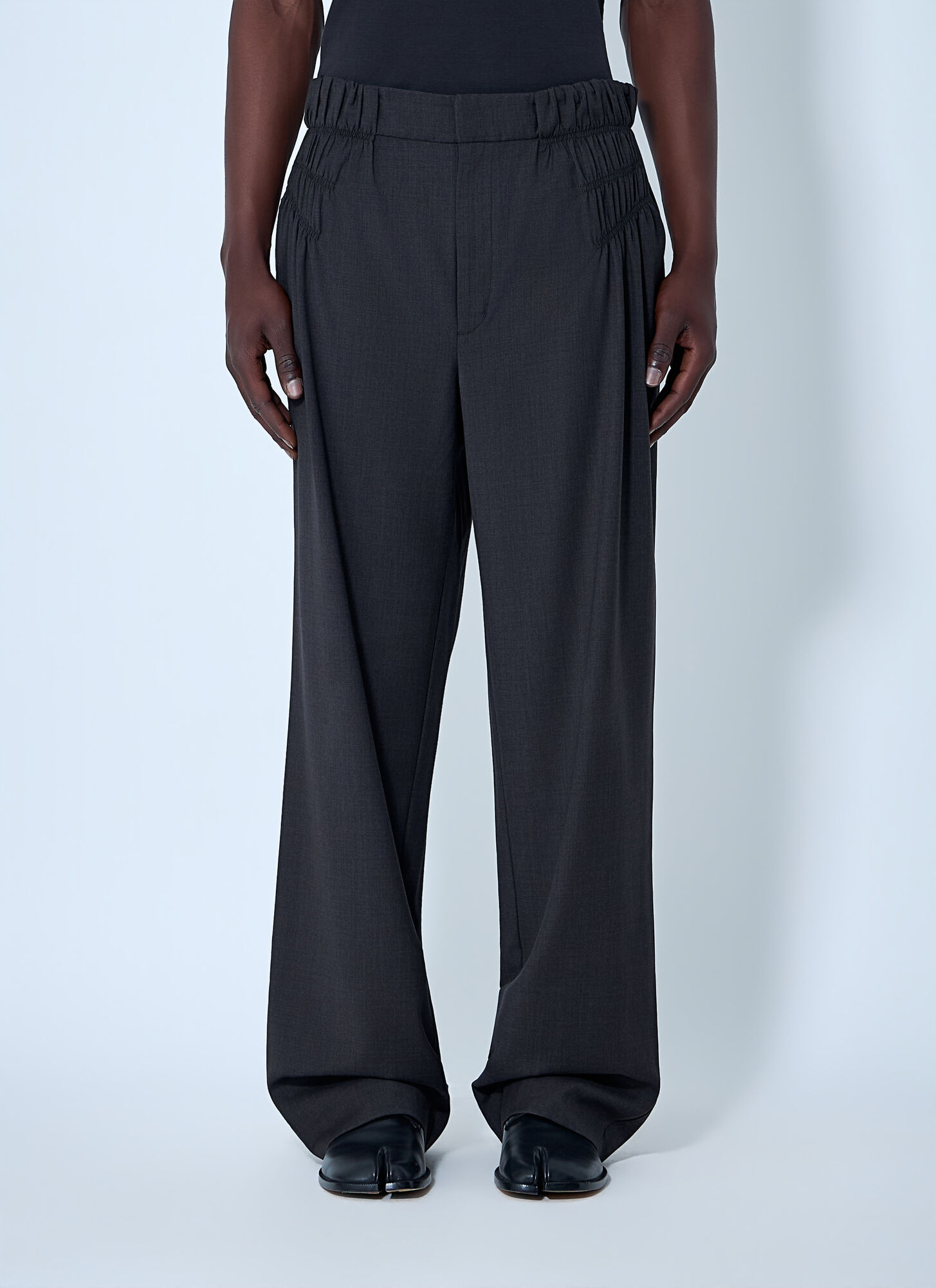 Kiko Kostadinov Men's Brown Elasticated Waist Tailored Trousers - Man Pants Eu - 46