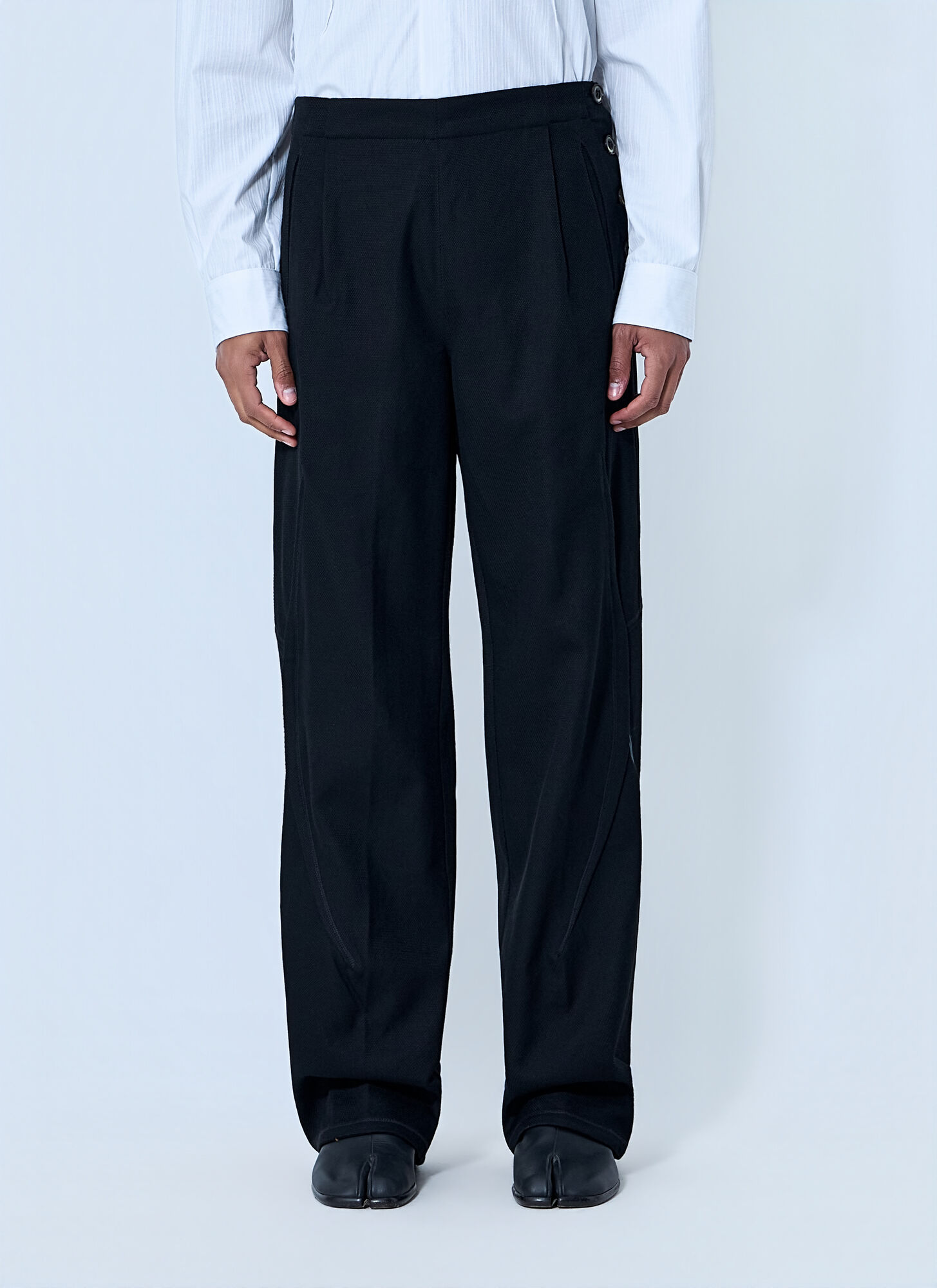 Kiko Kostadinov 高腰褶皱长裤 - Male 长裤 Black Eu - 48