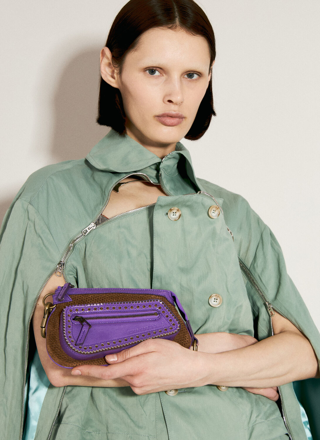 Shop Kiko Kostadinov Amlen Shoulder Bag In Purple