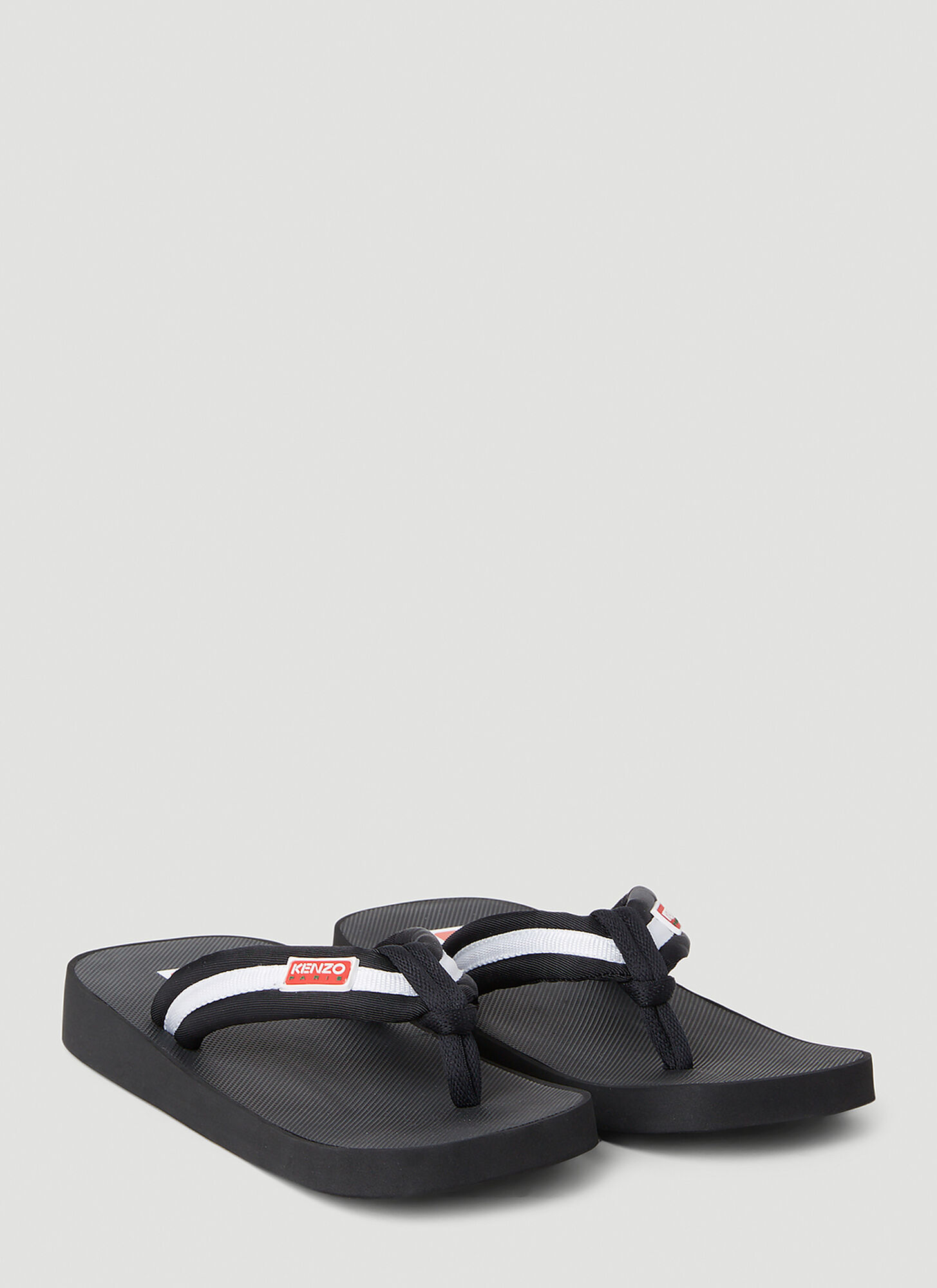  Kenzo Kenzo Logo Patch Flip Flops - Frau Slides Black Eu - 36 