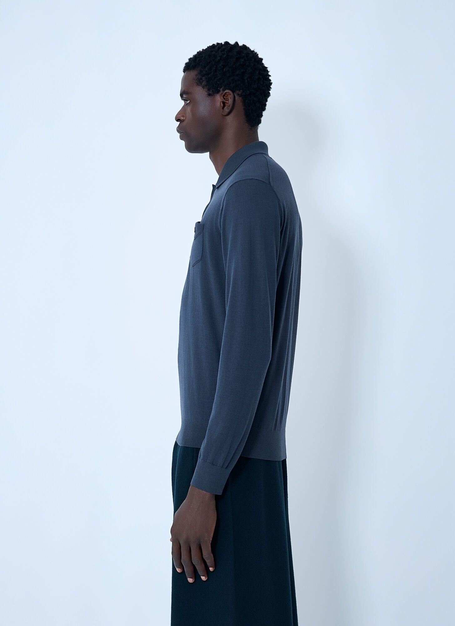  Lacoste Lacoste Wool Polo Sweater - Mann Polo Shirts Blue 3 