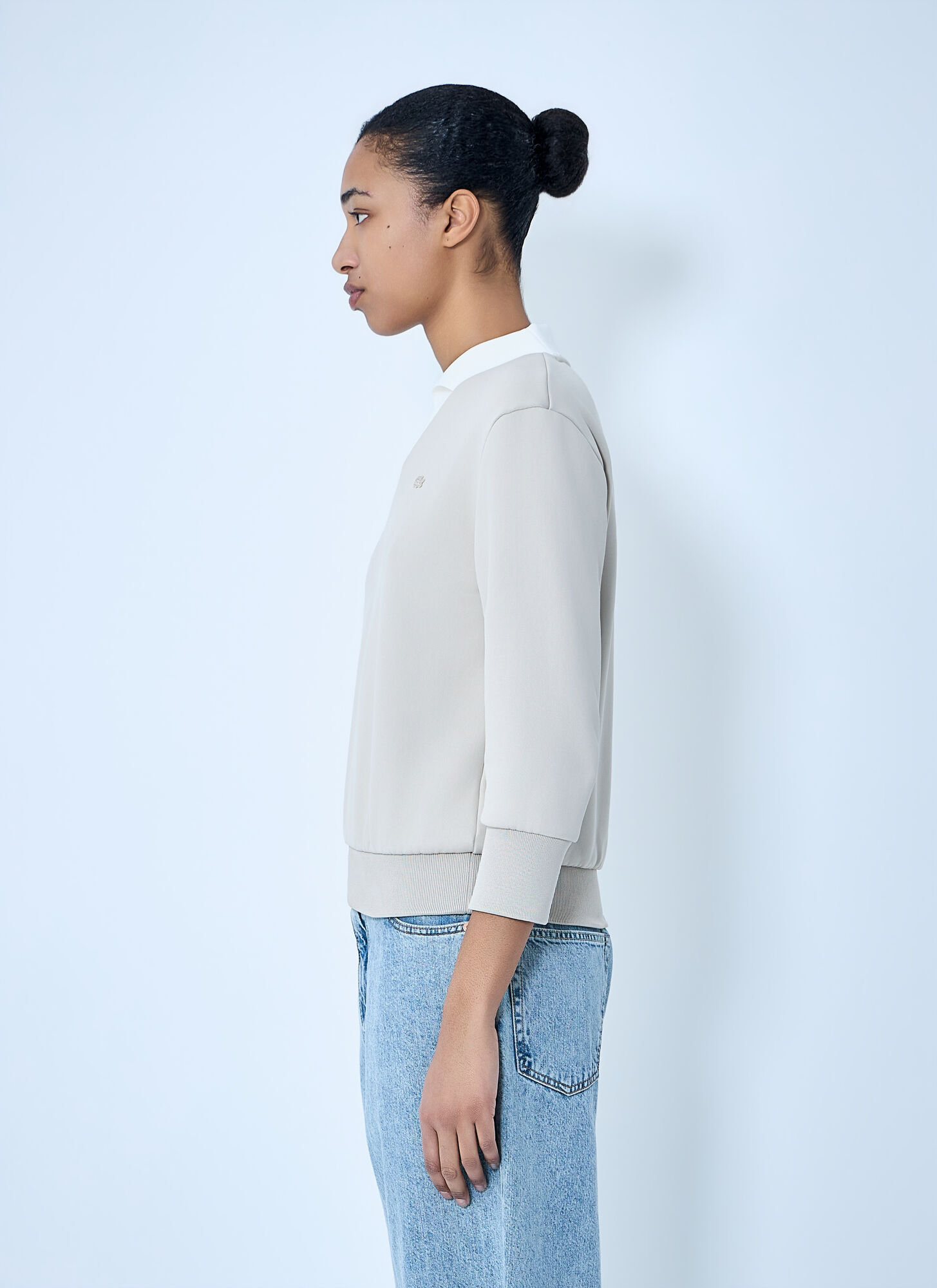  Lacoste Lacoste V-neck Knit Sweater - Frau Strick Beige S 