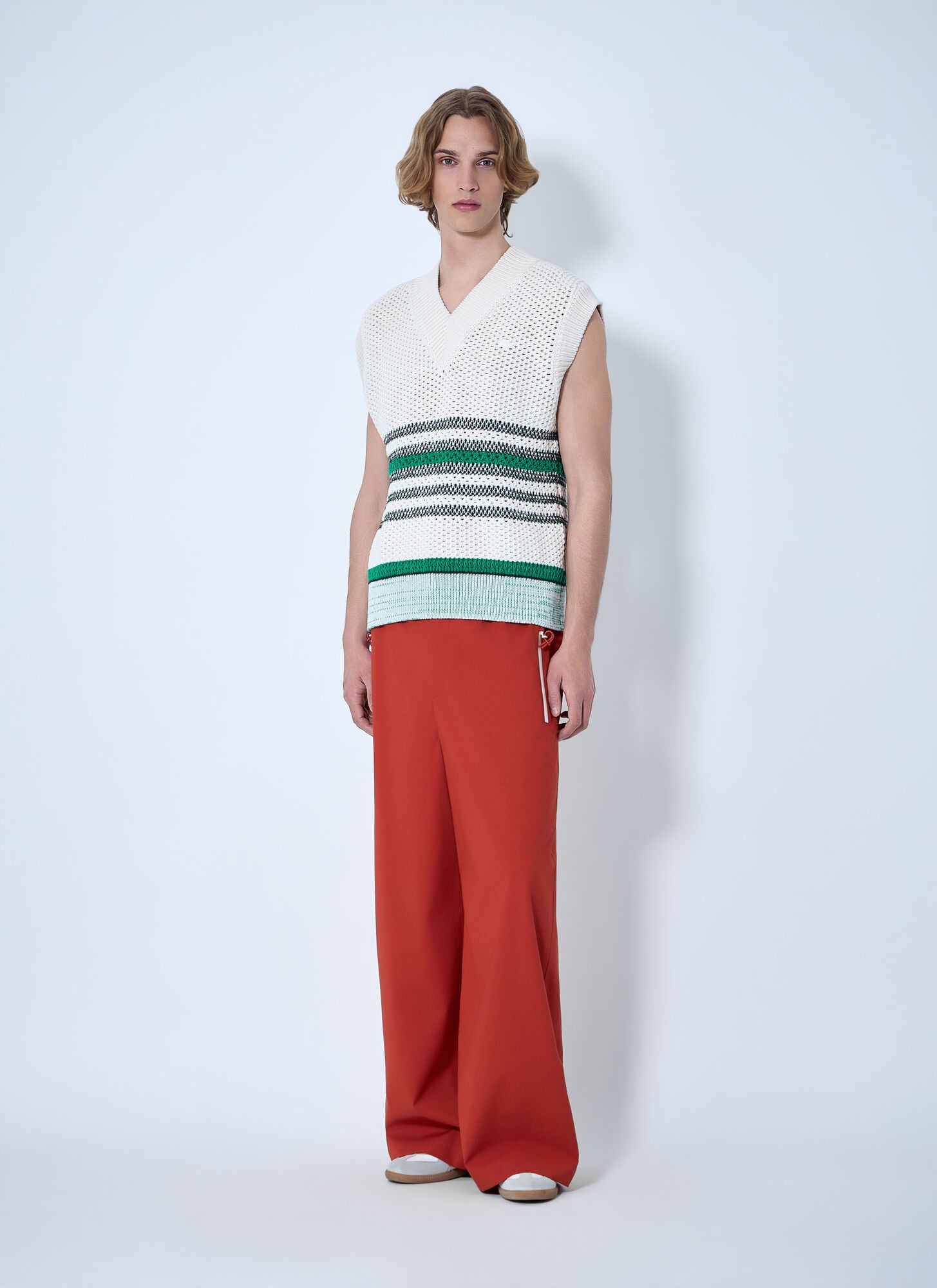  Lacoste Lacoste Sleeveless Knit Vest -  Strick White S 
