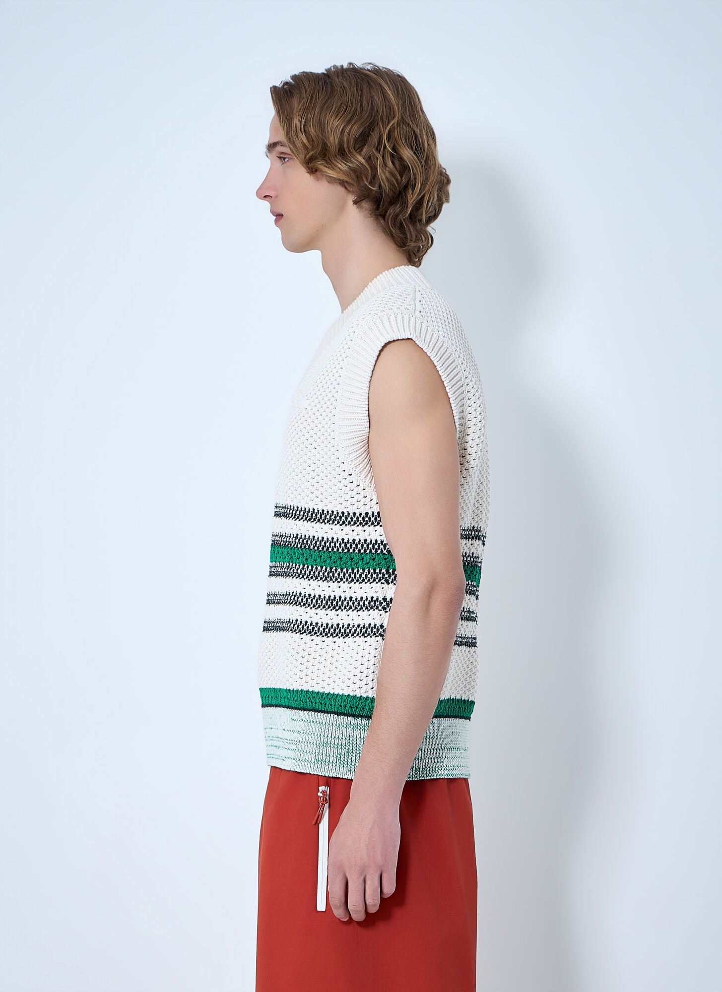  Lacoste Lacoste Sleeveless Knit Vest -  Strick White S 