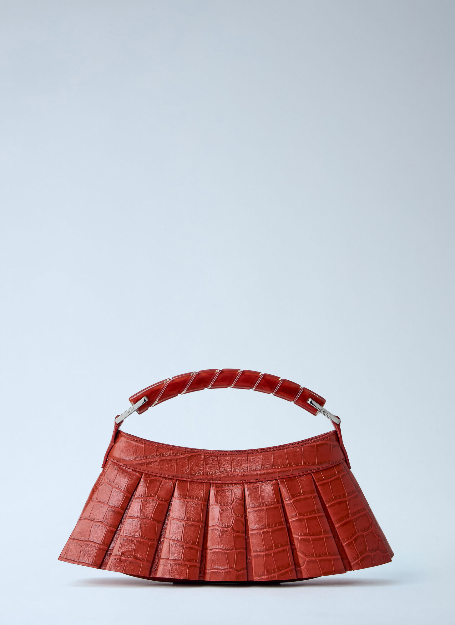 Lacoste Unisex Red Runway H Lenglen Crocodile Effect Leather Bag - Crossbody Bags One Size