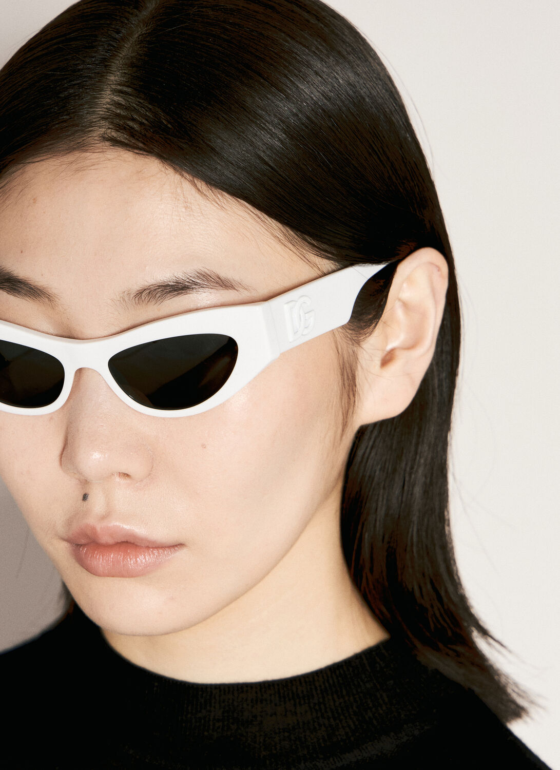 Shop Dolce & Gabbana Cat-eye Sunglasses In White