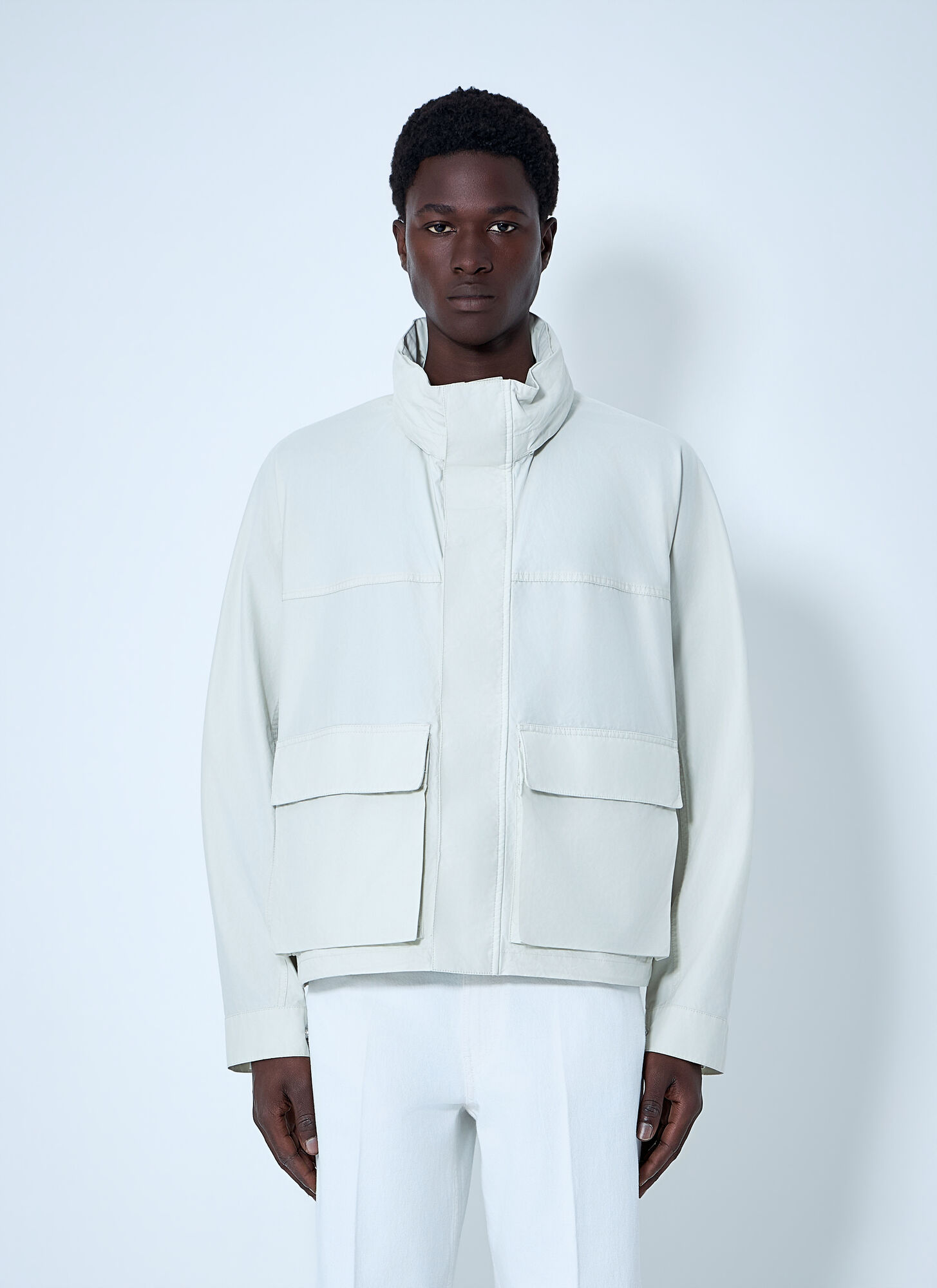 Lemaire Uomo Bianco High-Collar Utility Jacket - Man Jackets Eu - 46