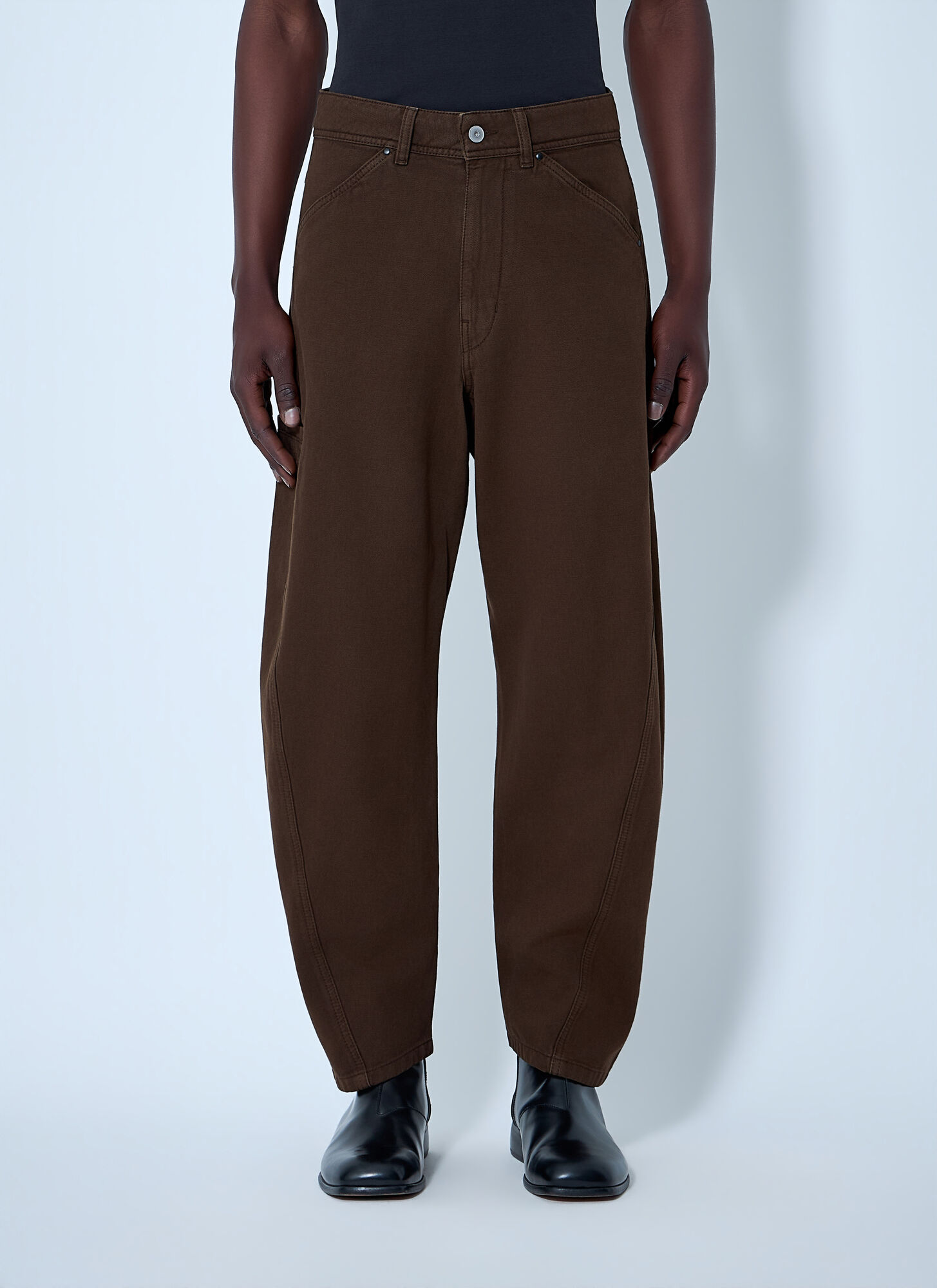 Lemaire Lemaire Wide-leg Denim Trousers - Man Pants Brown Eu - 50　Lemaire ワイドレッグ デニム パンツ - マン パンツ ブラウン Eu - 50