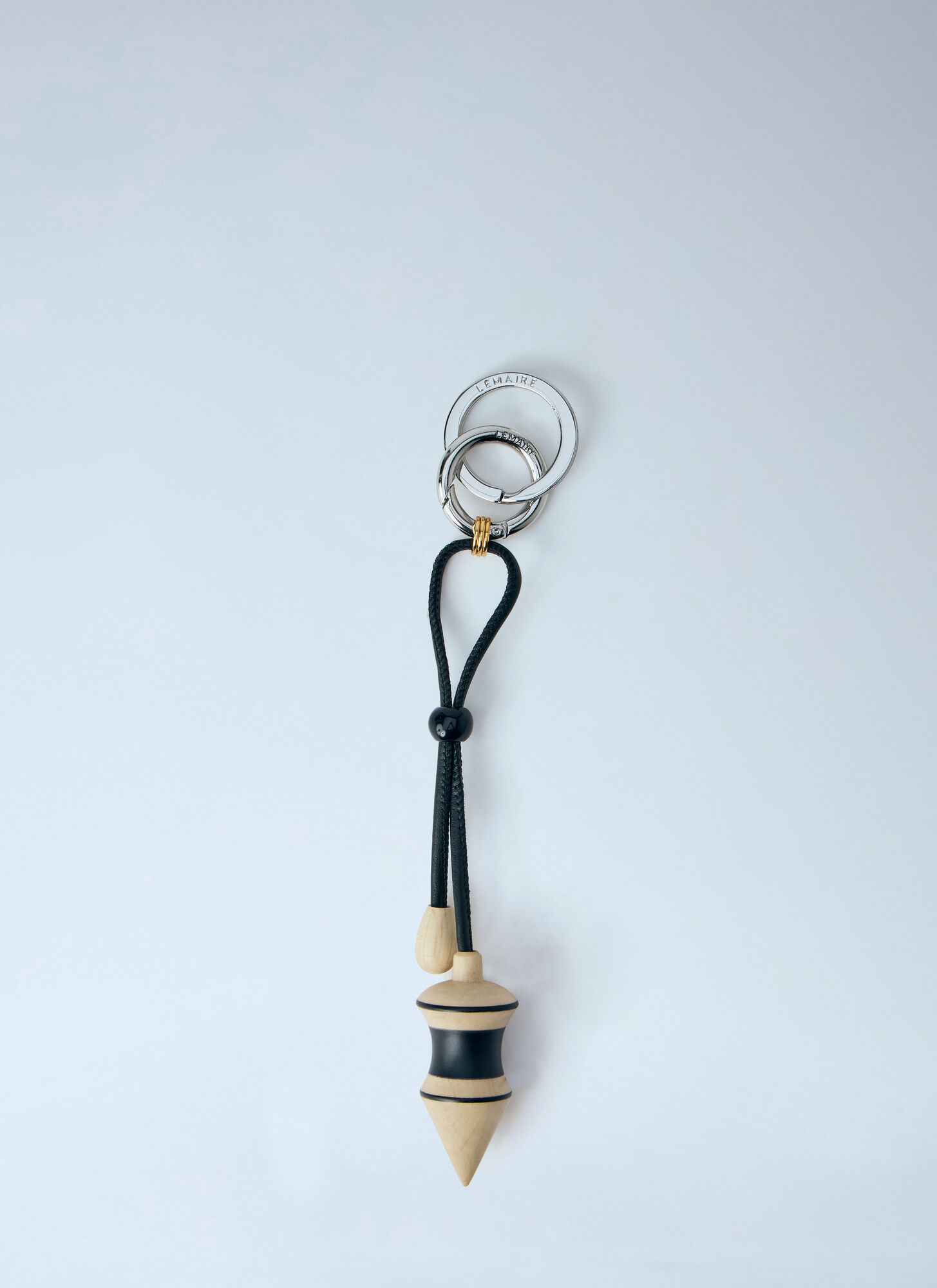 Lemaire Lemaire Black Stripes Pendulum Bag Charm - Man Keyrings Gold One Size　Lemaire ブラック ストライプ ペンデュラム バッグ チャーム - マン キーリング ゴールド
