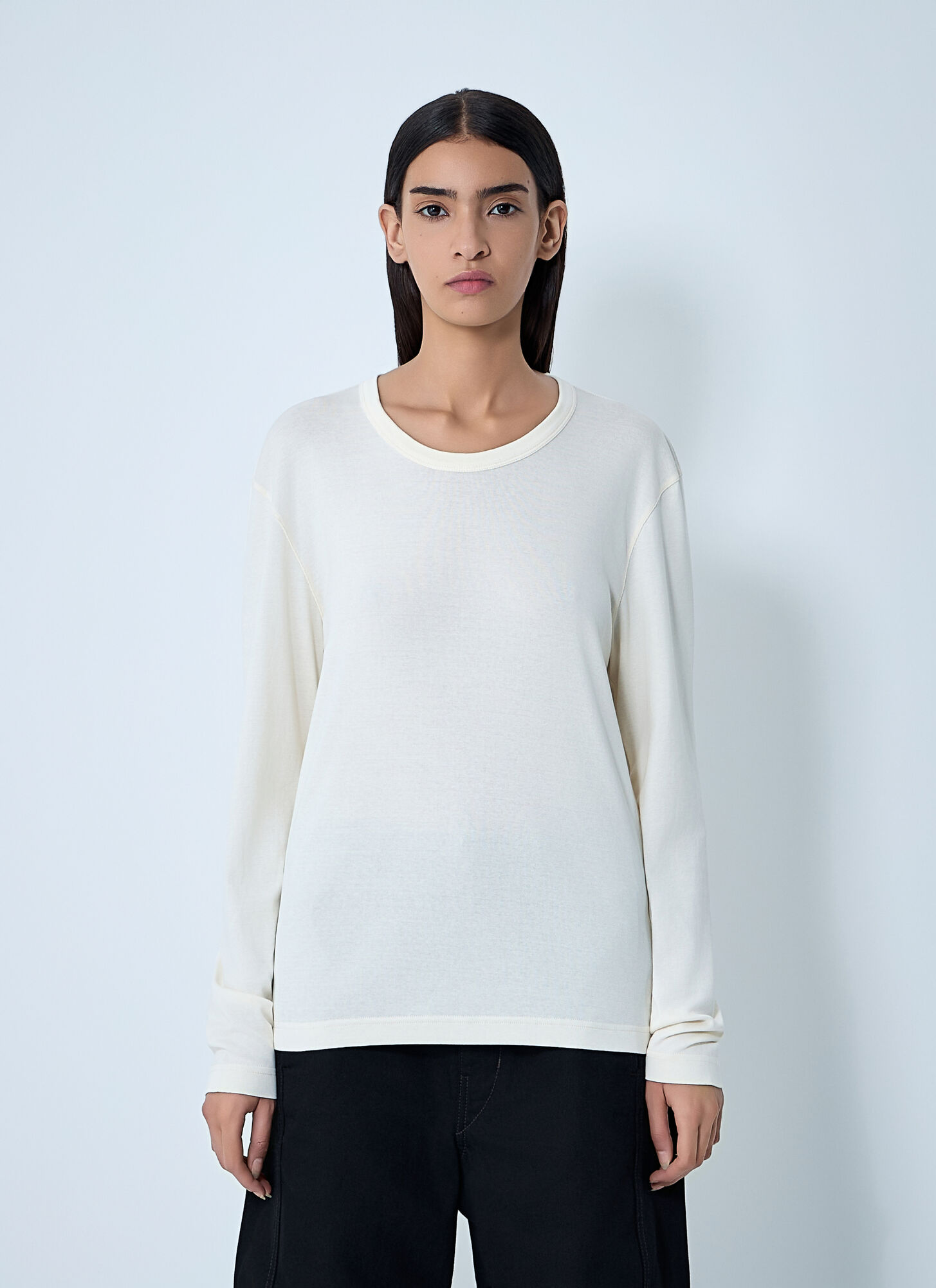 Lemaire Donna Cream Jersey Top - Woman Tops Xxs