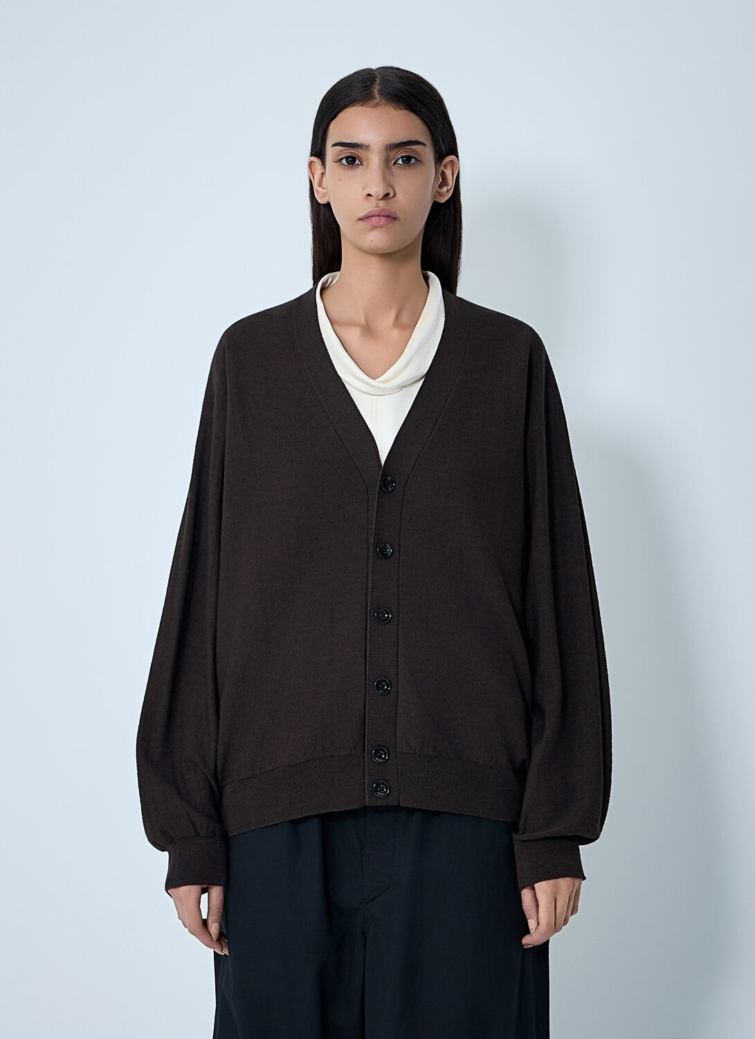 Lemaire Brown Relaxed Twisted Cardigan In Brown