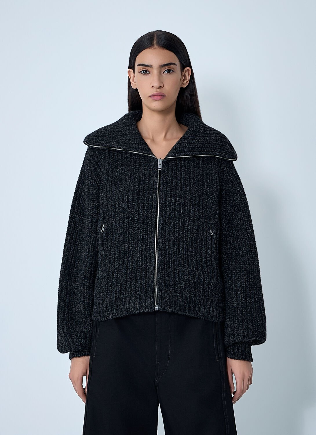 Lemaire Zipped Cardigan In Black