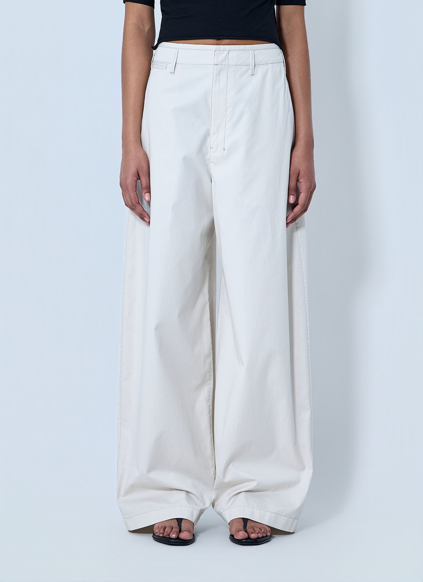 Lemaire Donna Bianco - Wide-Leg Tailored Trousers, Size: Fr - 36