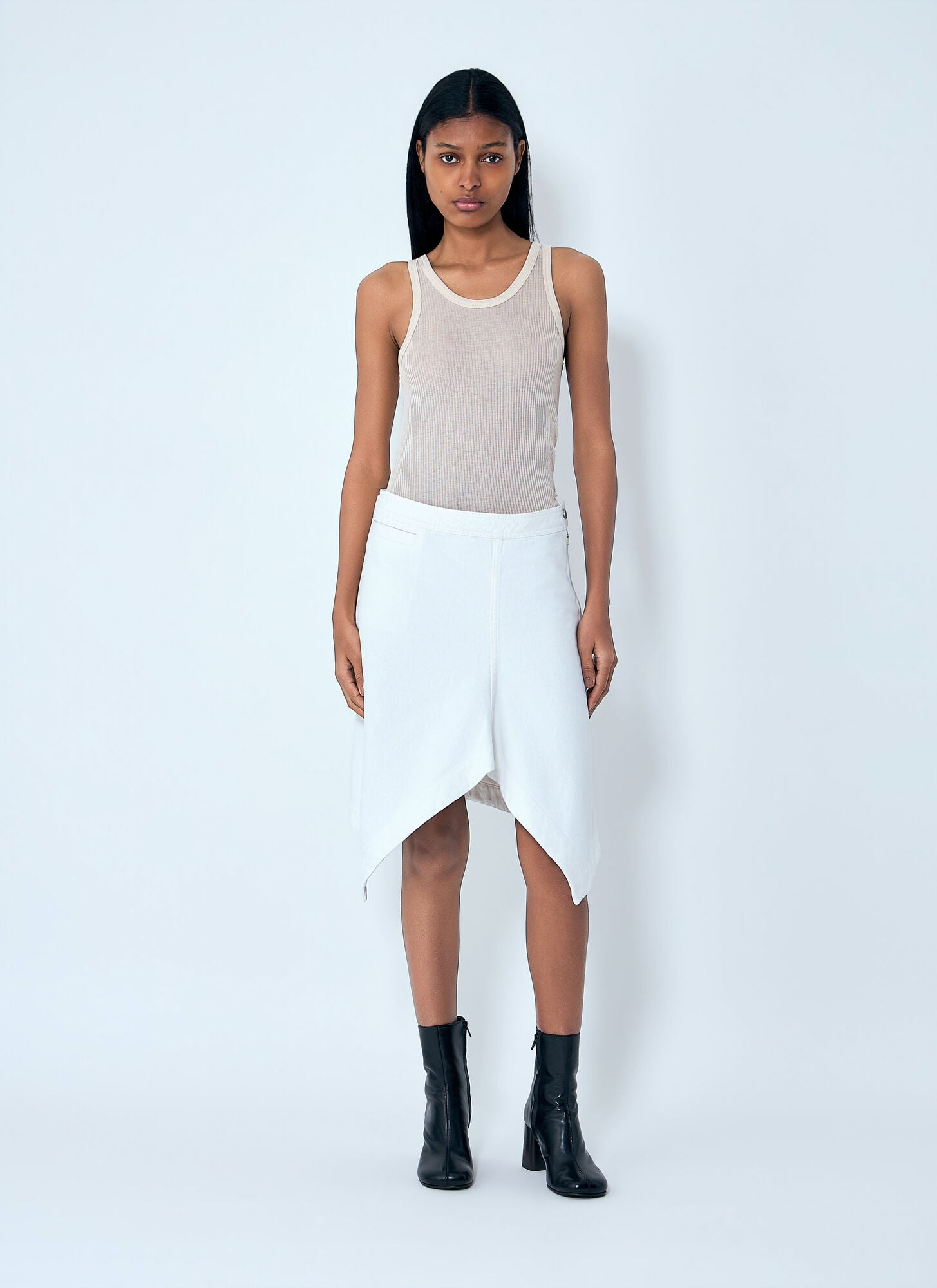  Lemaire Lemaire Asymmetric Denim Skirt - Frau Röcke White Fr - 34 