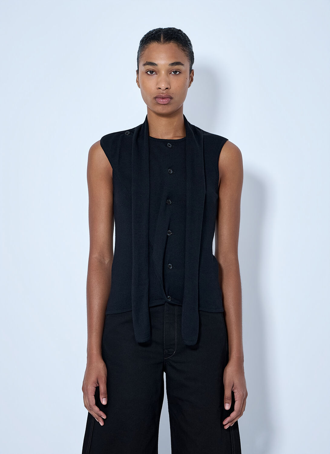 Lemaire Asymmetrical Vest - Woman Tops Black S Lemaire