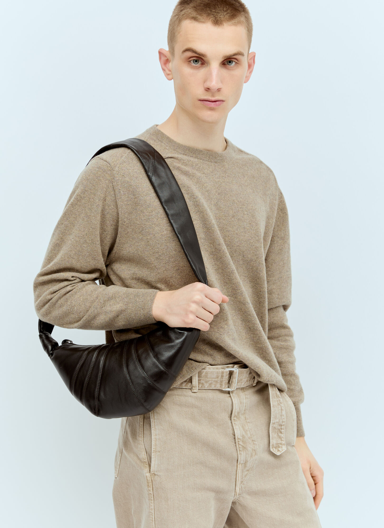 Lemaire Small Croissant Crossbody Bag - Crossbody Bags Brown One Size
