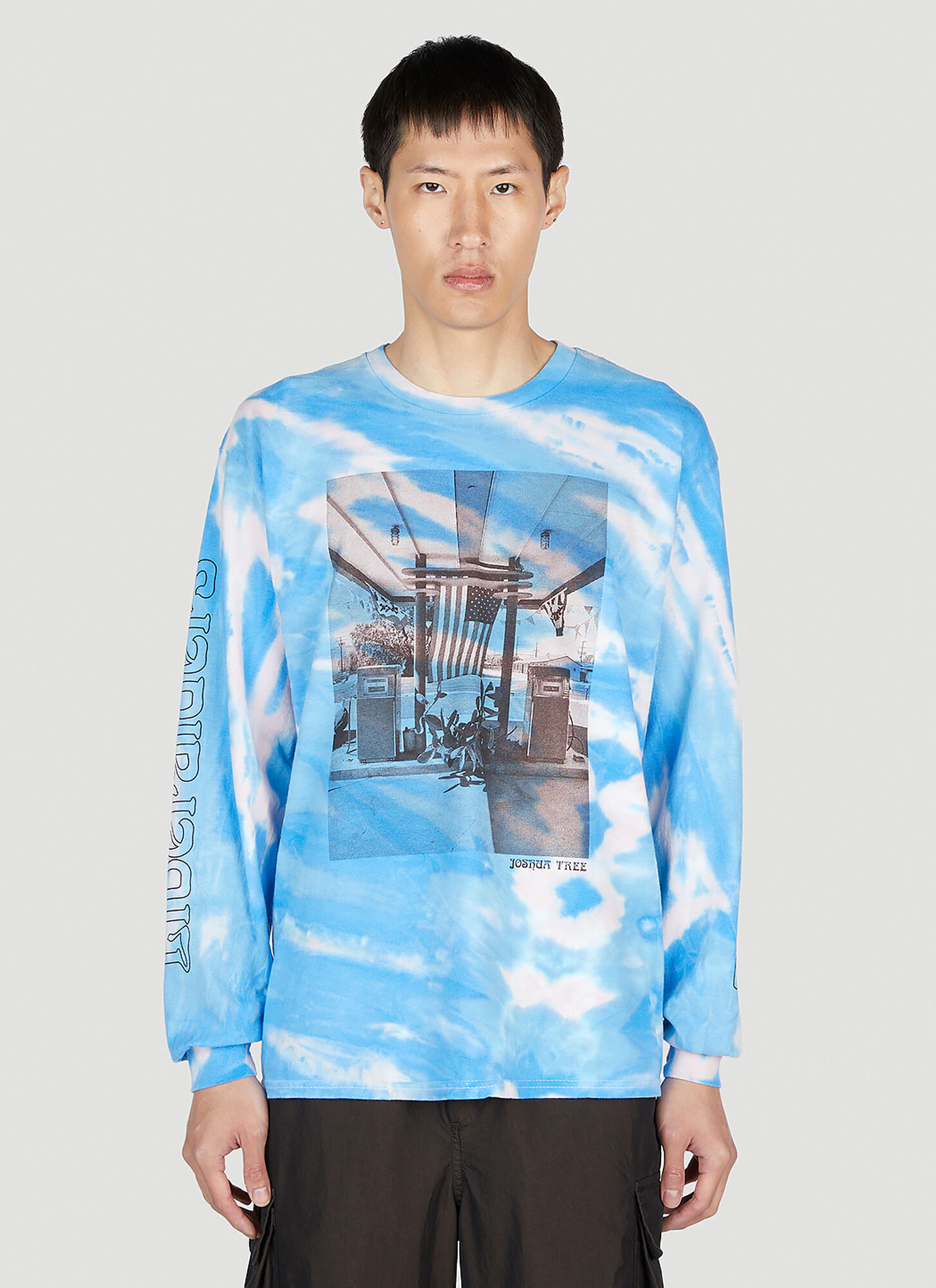 Liberaiders Men's Blue Tie Dye Long Sleeve T-Shirt - Man T-Shirts L
