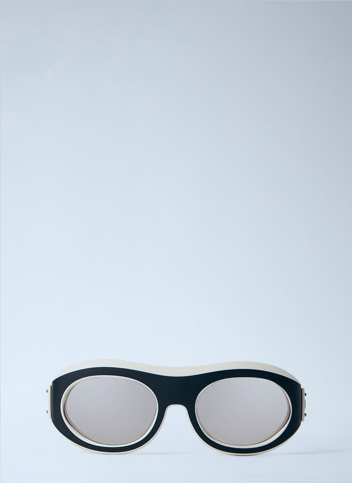 MONCLER Moncler Oval Frame Sunglasses -  Sunglasses White One Size　モンクレール オーバル フレーム サングラス - サングラス ホワイト フリー サイズ