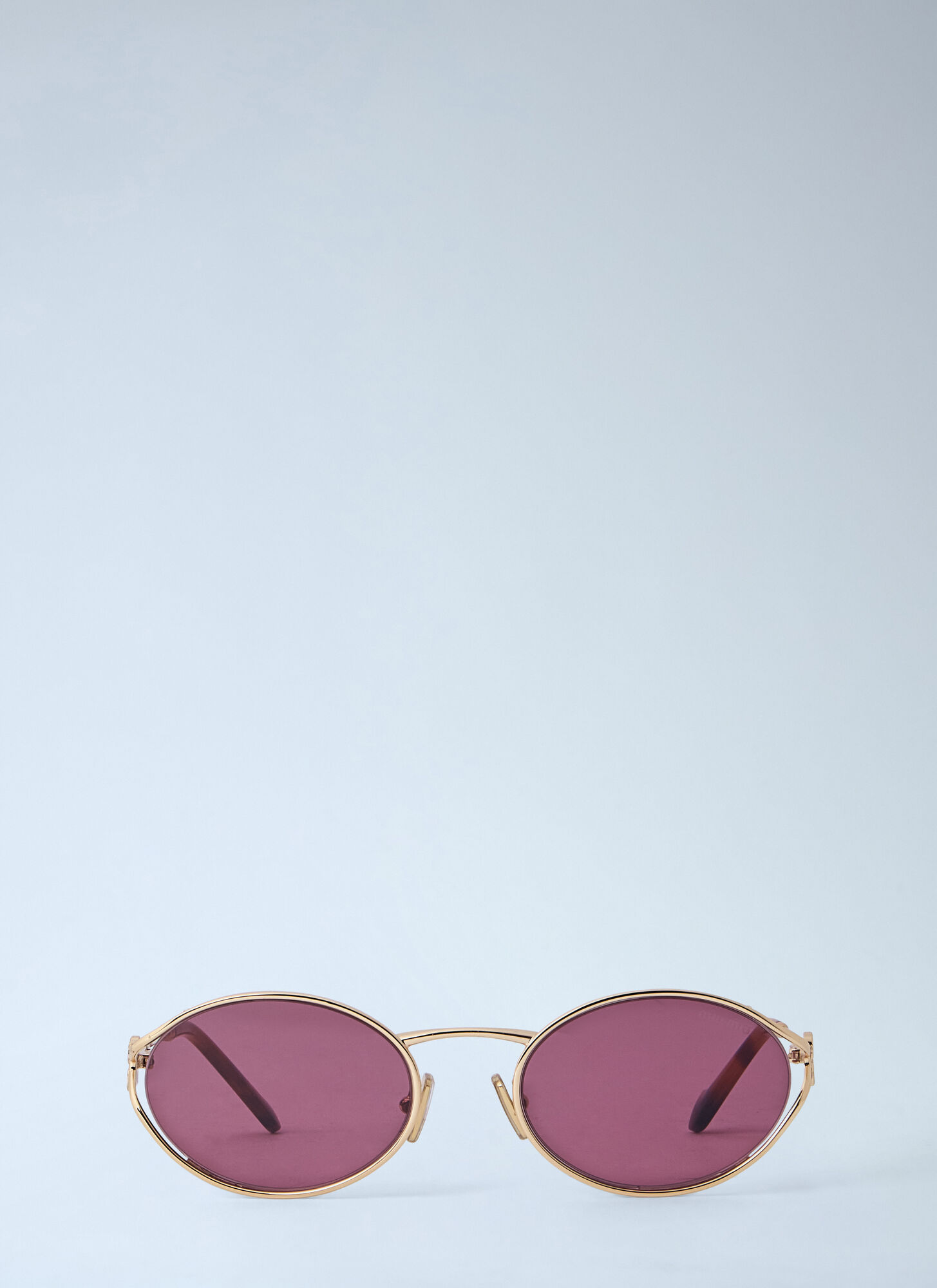 Miu Miu Unisex Oro Mu 52Ys Oval Sunglasses - Sunglasses One Size