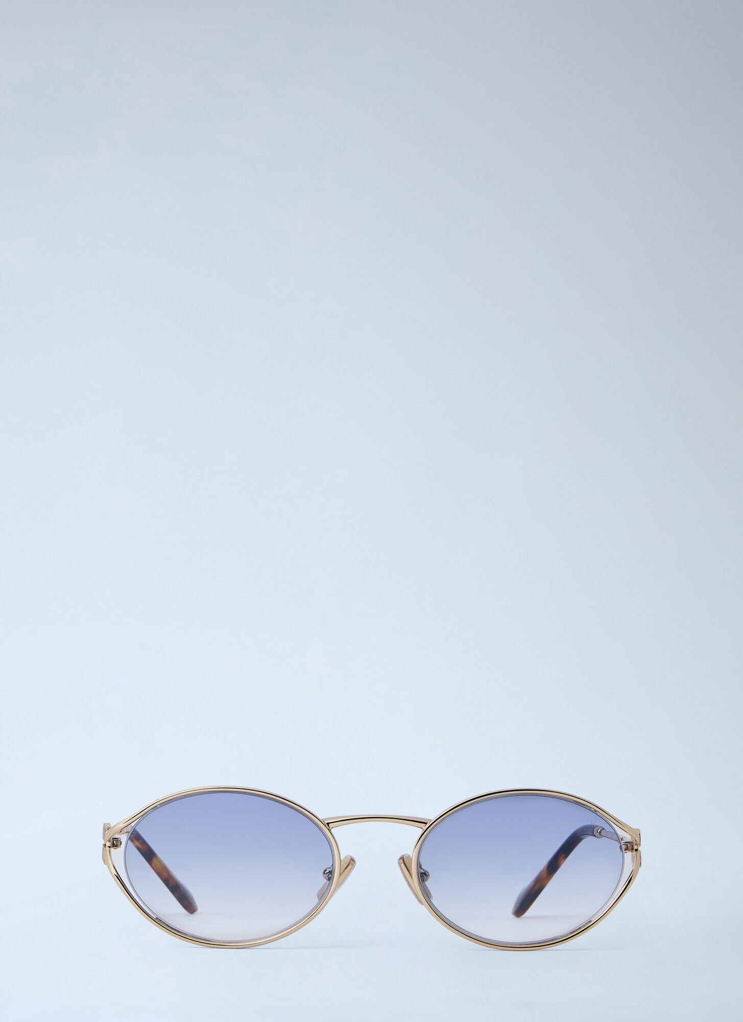 Miu Miu Unisex Oro Mu 52Ys Oval Sunglasses - Sunglasses One Size