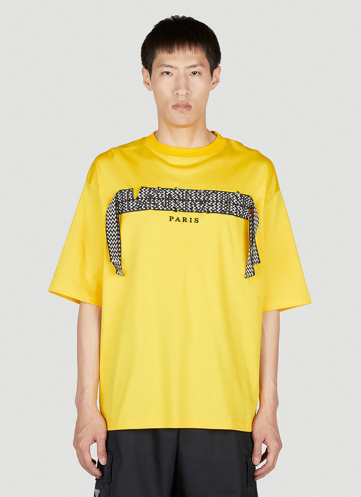 Shop Lanvin Curb Lace T-shirt In Yellow