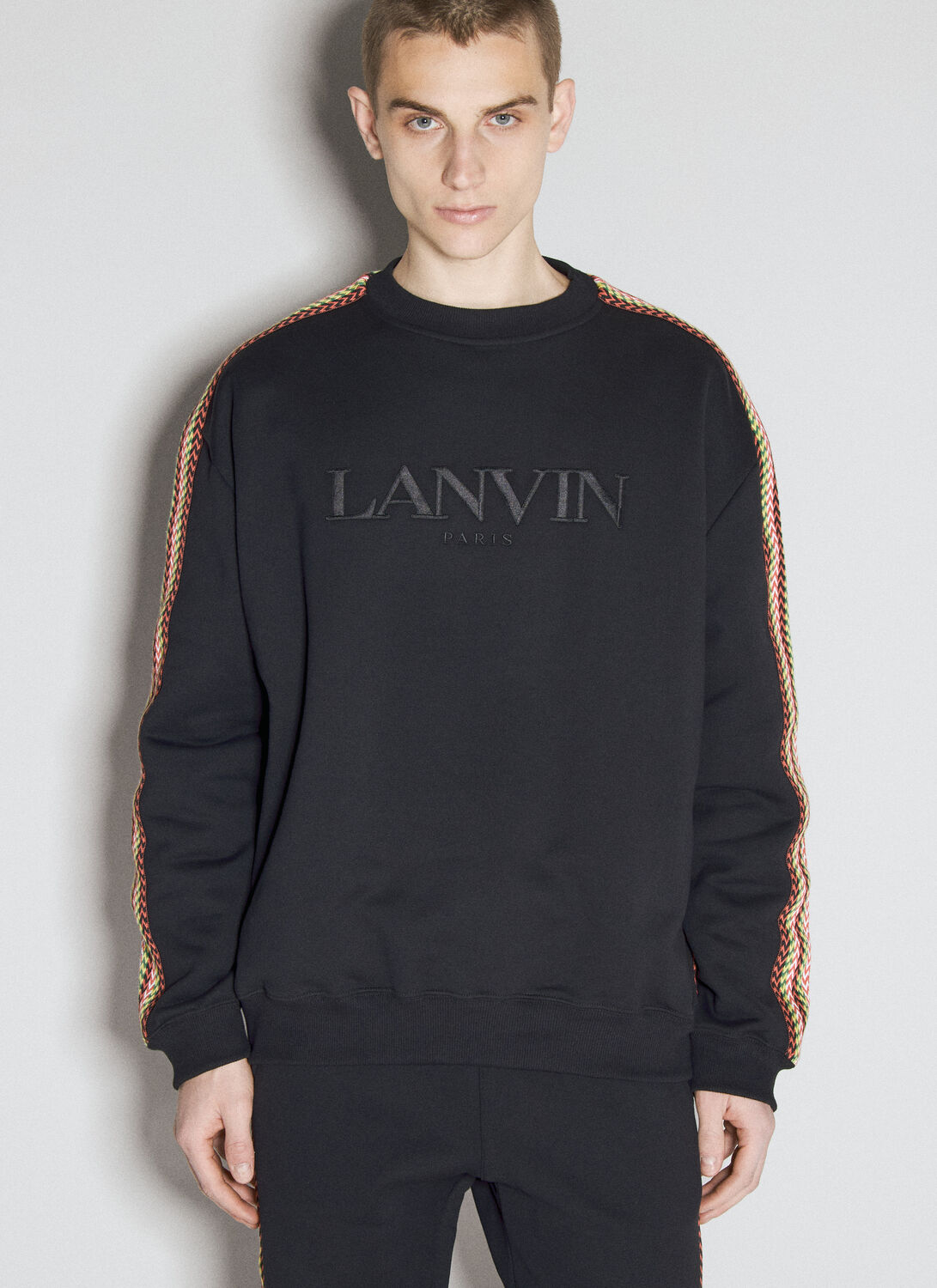 Shop Lanvin Side Curb Sweatshirt In Black