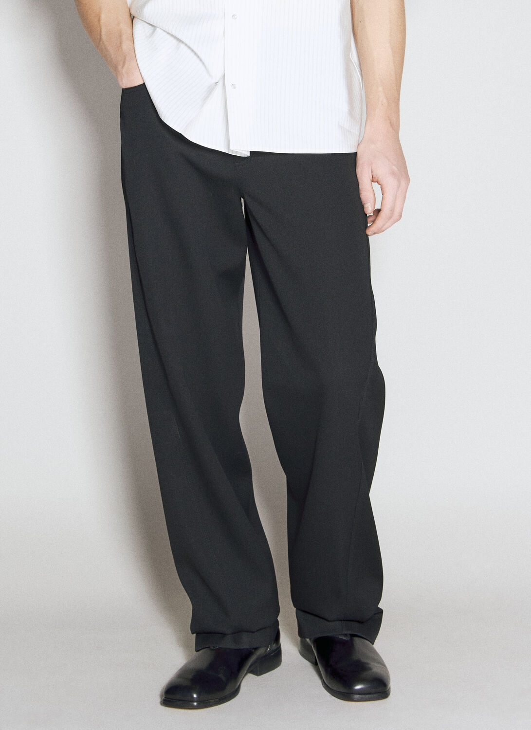 Lanvin Twisted Leg Tailored Pants In Black